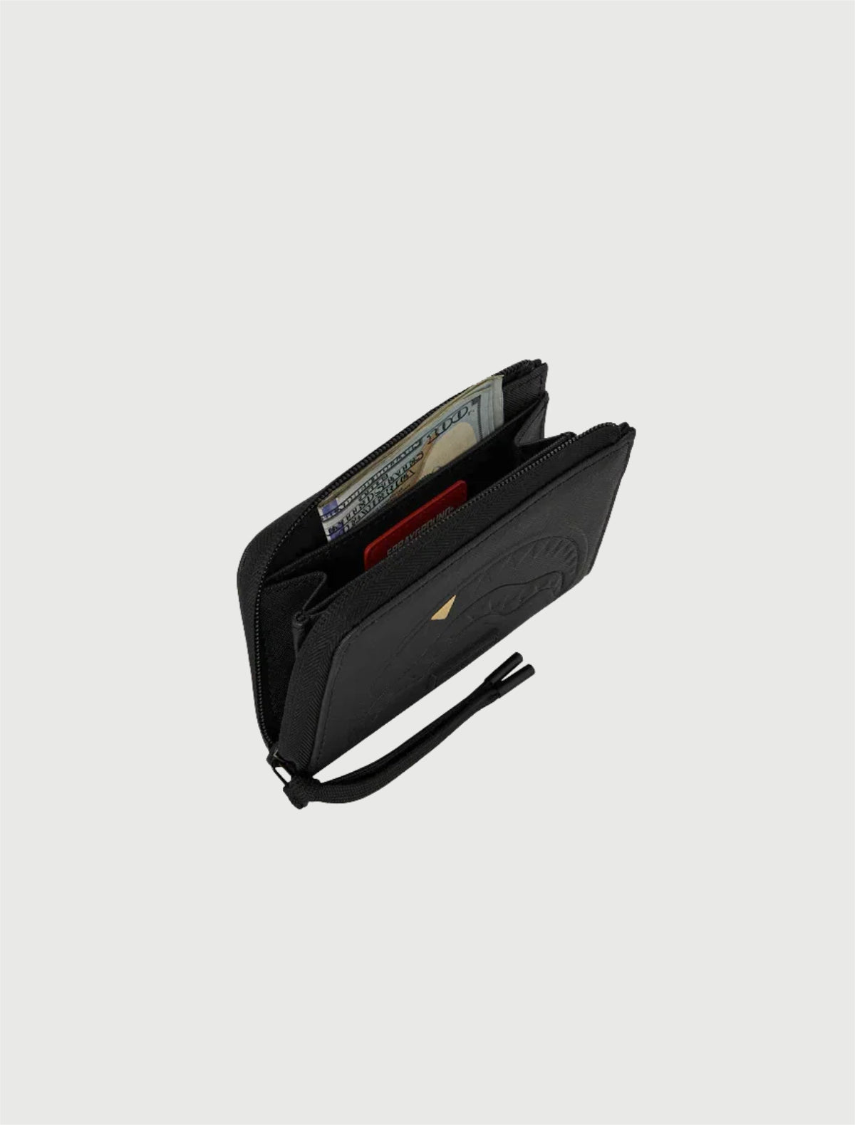 SPRAYGROUND - 910W9328NSZ BLACKED OUT EMBOSSED GOLD TOOTH WALLET-4