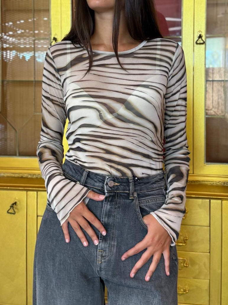 Tensione In - T-Shirt Tulle Zebrata-2