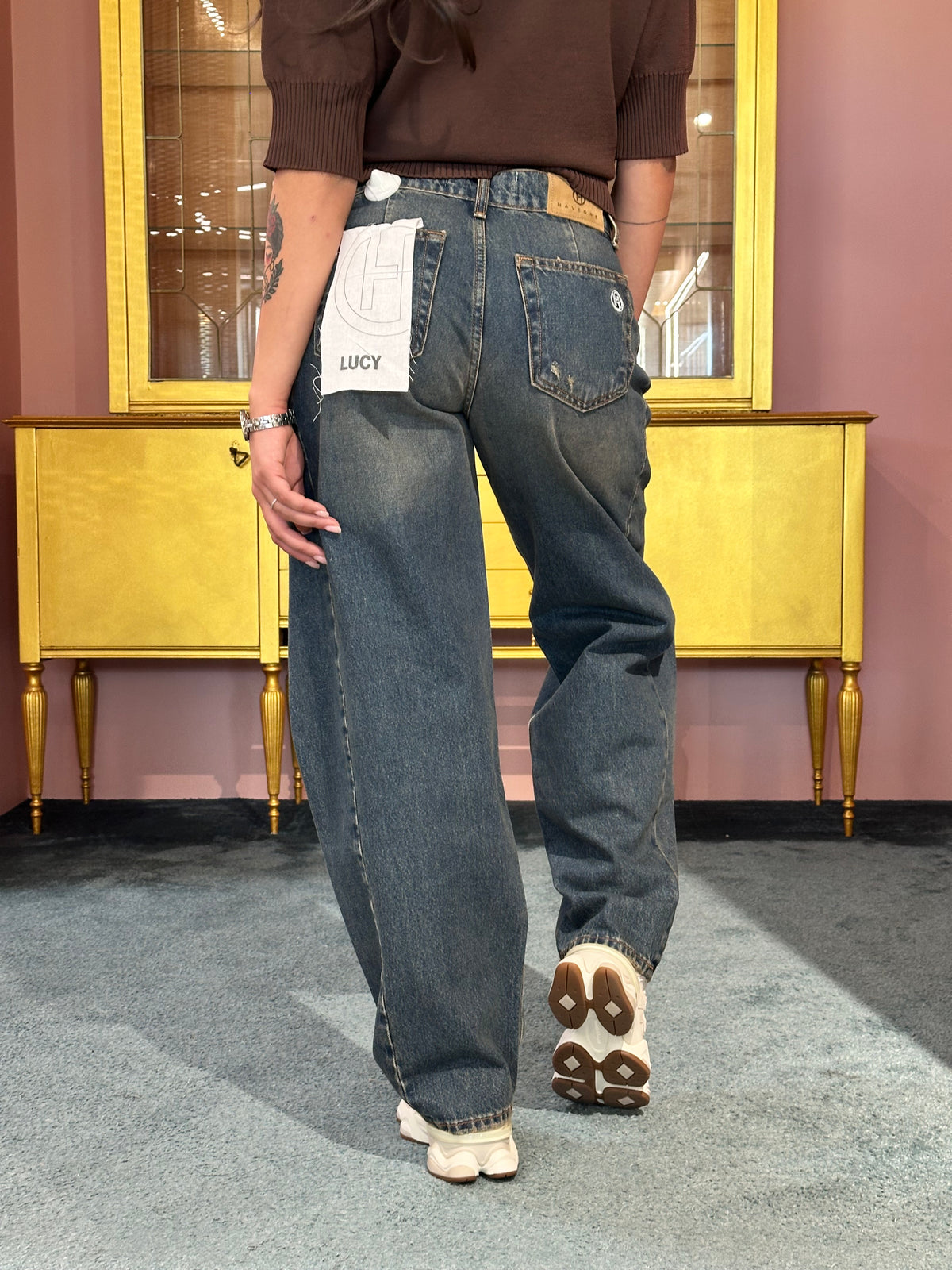 HaveOne - Pantalone Lucy Denim Blu-1