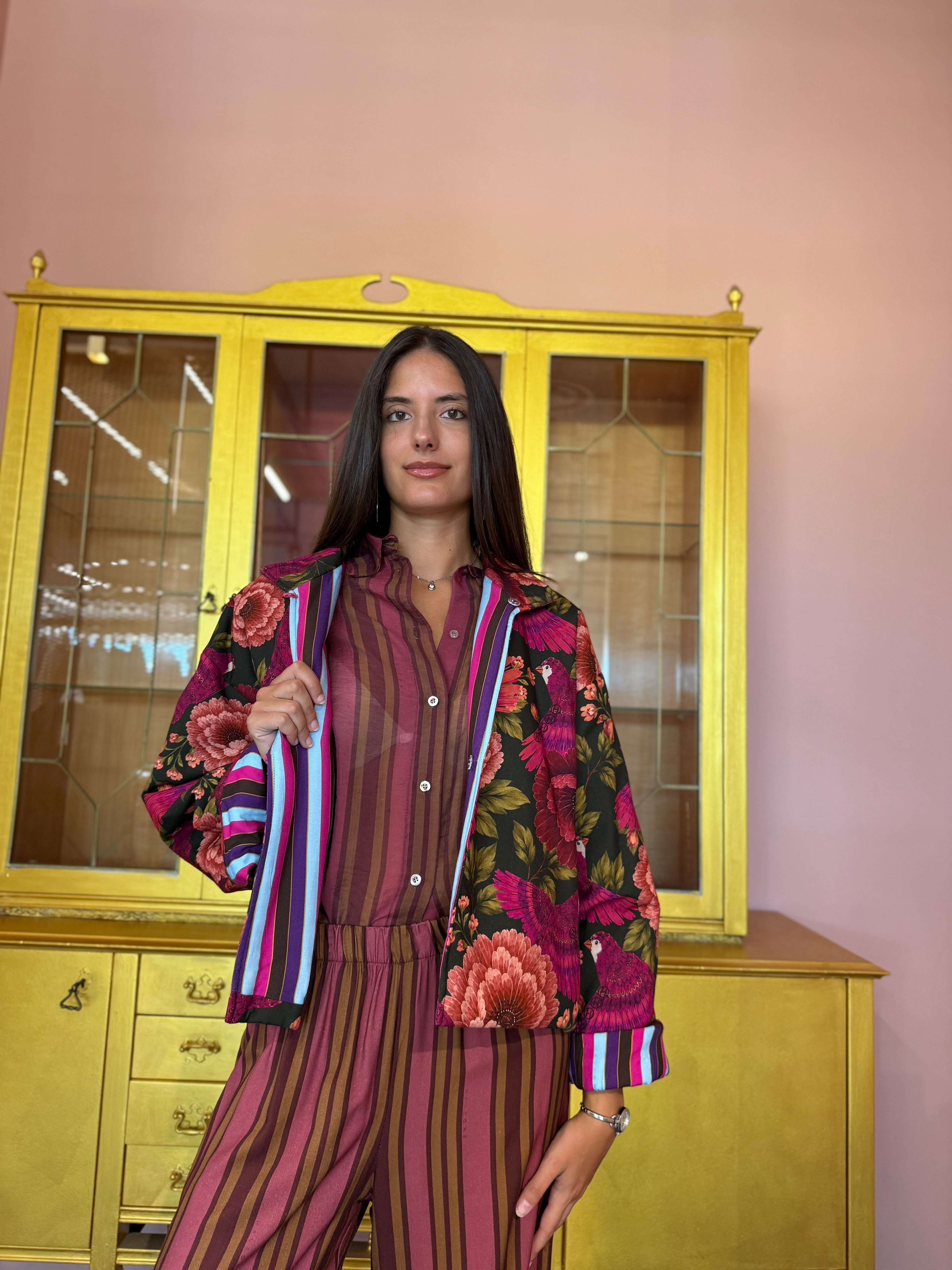 HaveOne - Nomad - Bomber con polso rigato Colibrì-3
