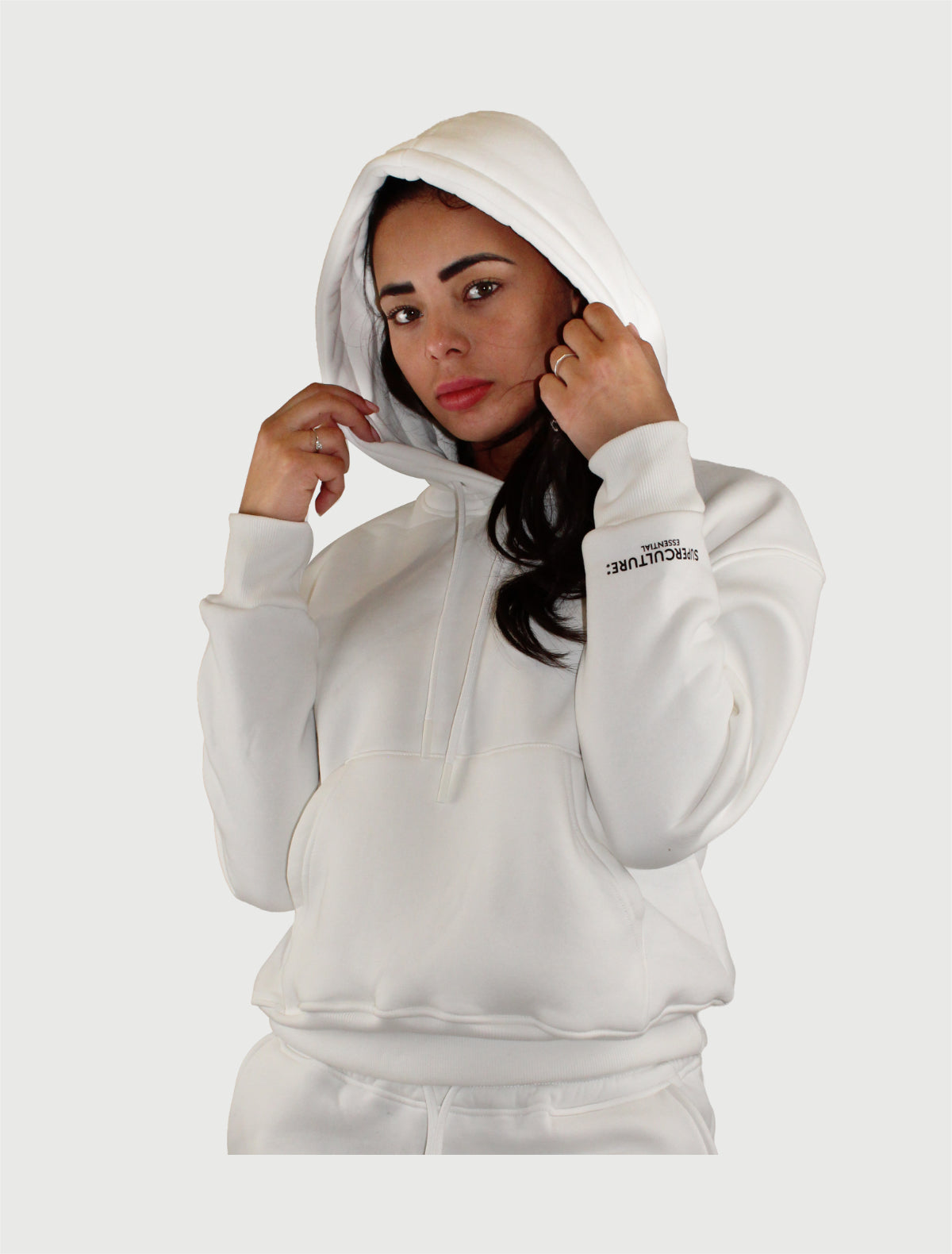SUPERCULTURE - FELPA SALLY CON CAPPUCCIO E MARSUPIO CROP FIT-6