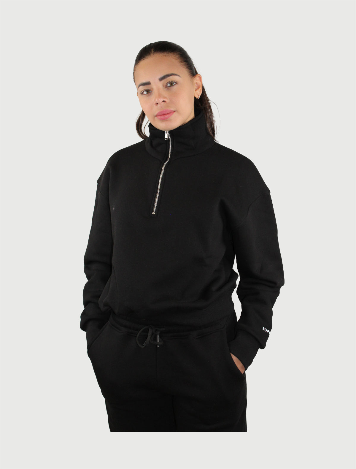 SUPERCULTURE - FELPA DEBBY MEZZA ZIP OVER FIT-3