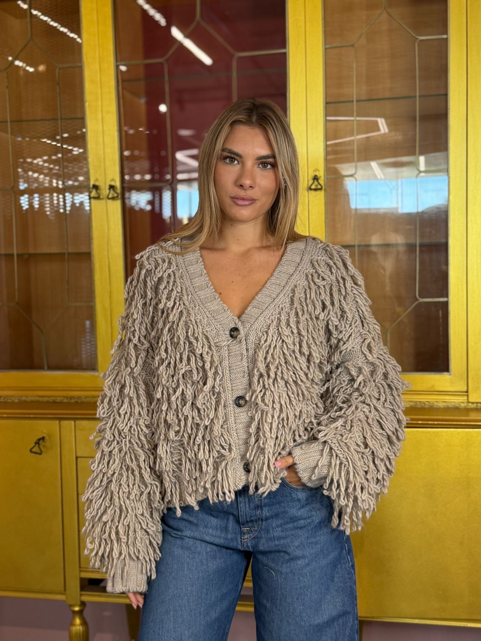 Vicolo - Knitwear Beige Frange-3