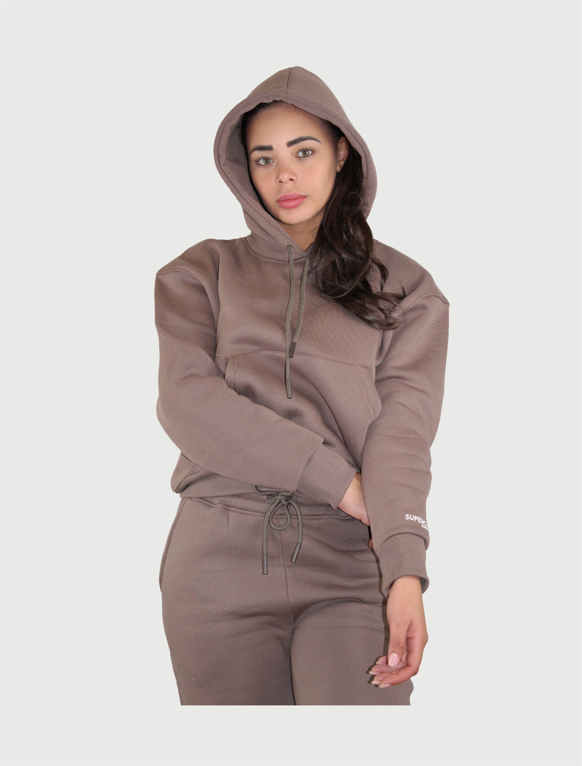 SUPERCULTURE - FELPA SALLY CON CAPPUCCIO E MARSUPIO CROP FIT-3