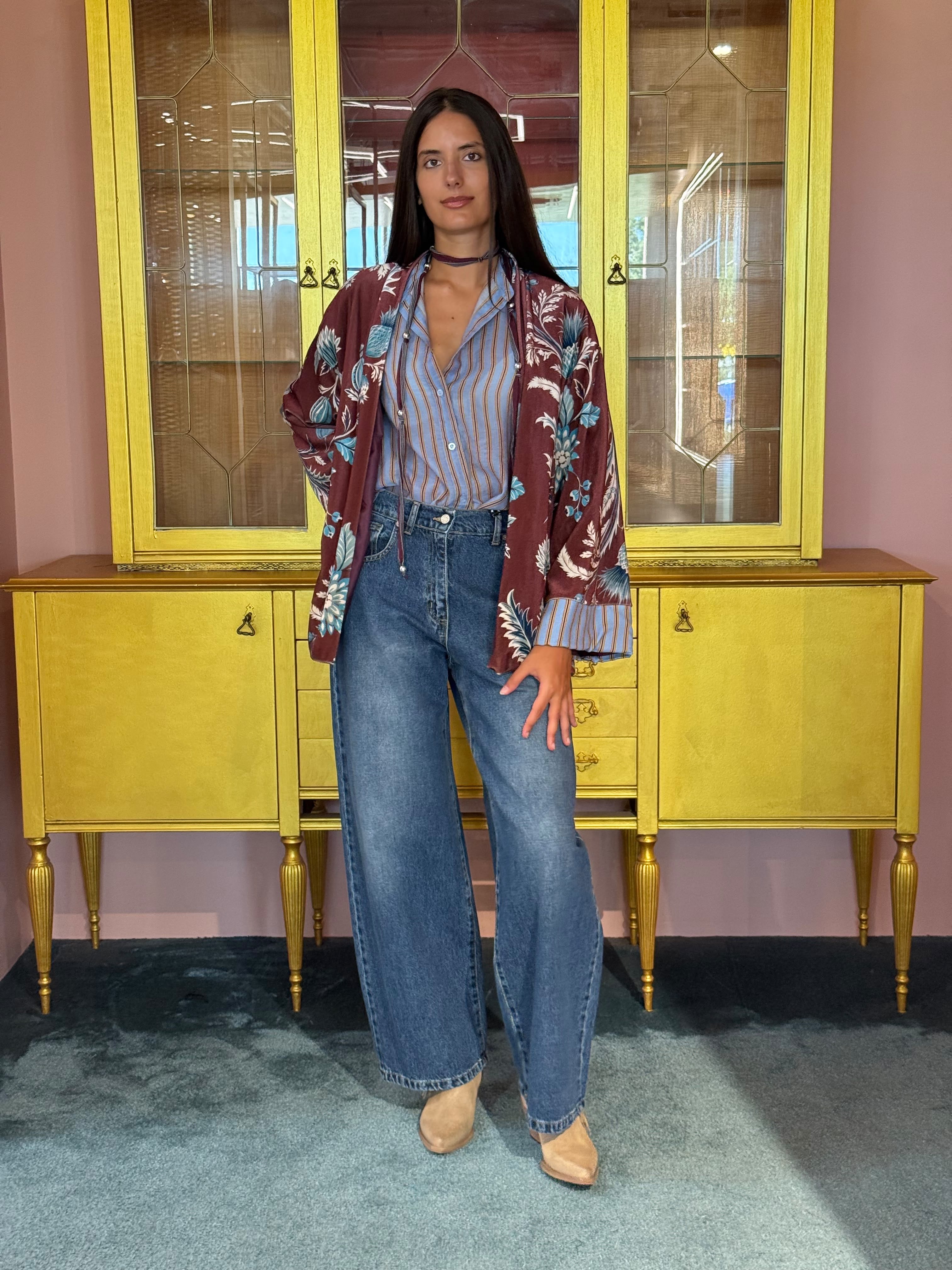 HaveOne - Nomad - Kimono Ciniglia Fiore Celeste-3