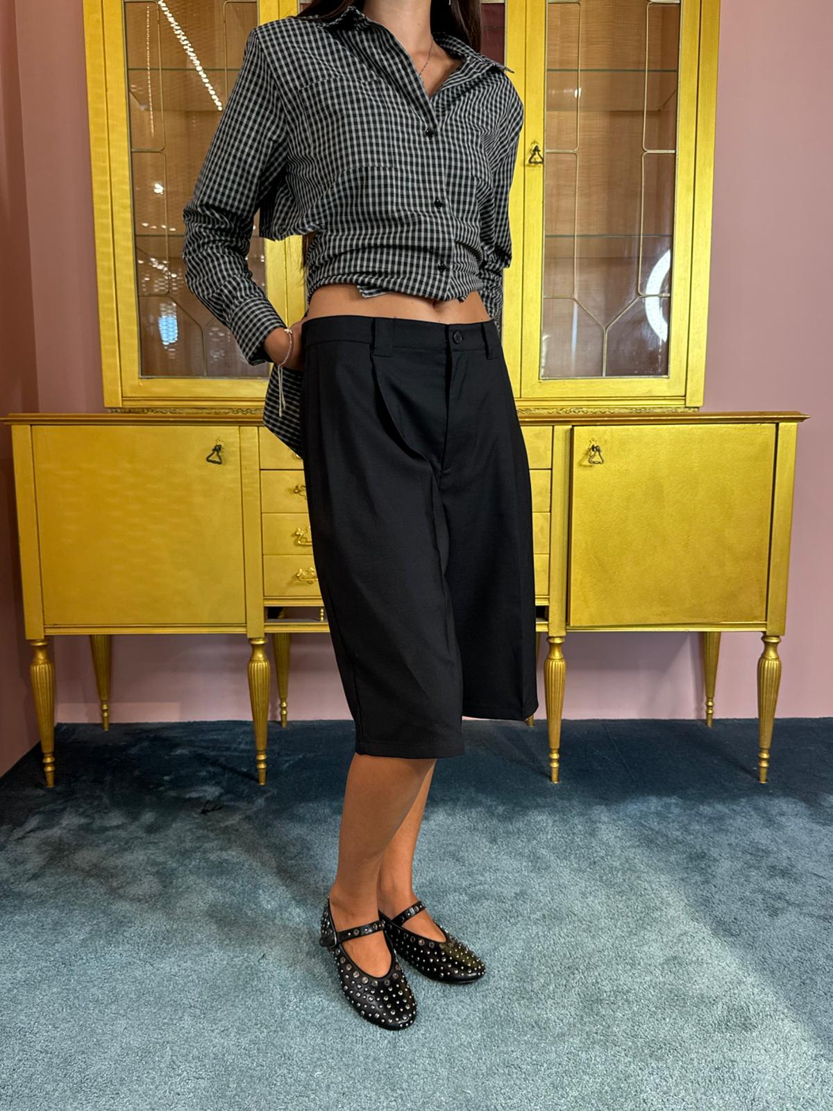 Vicolo - Pantalone bermuda nero-2