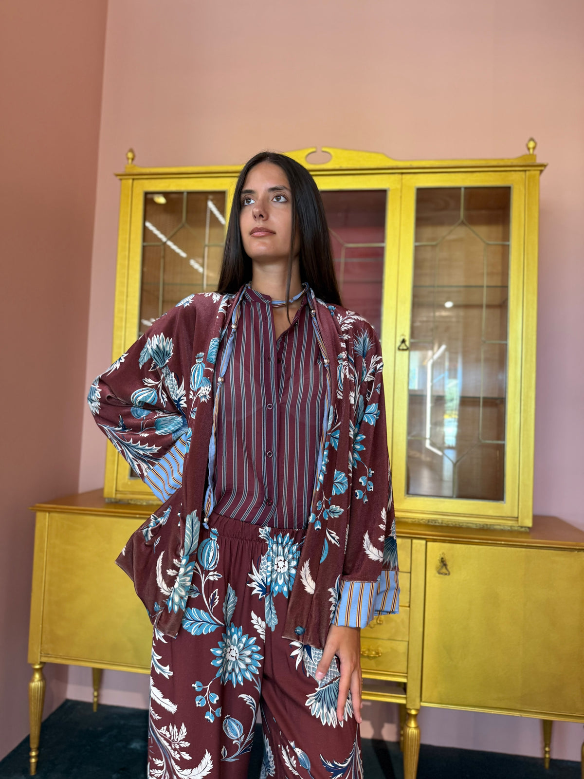 HaveOne - Nomad - Kimono Ciniglia Fiore Celeste-2