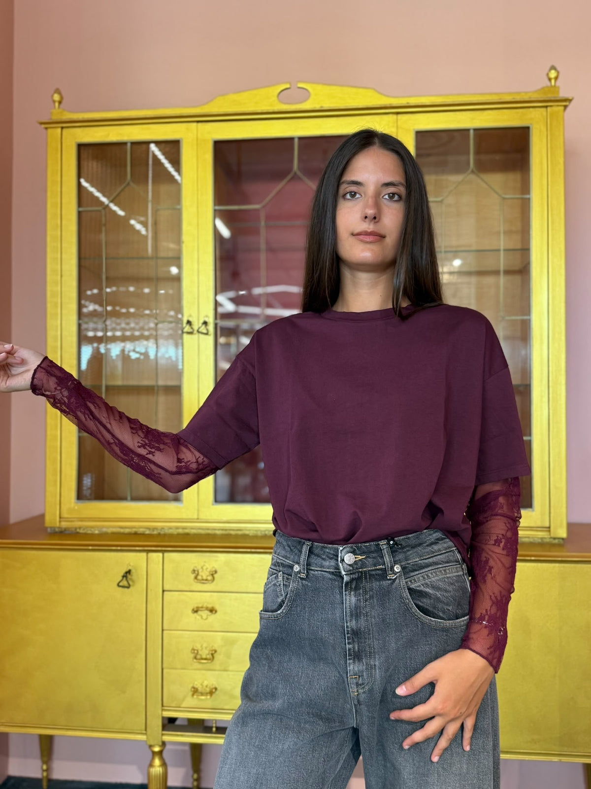 Susy Mix - Maglia Manica Pizzo-3