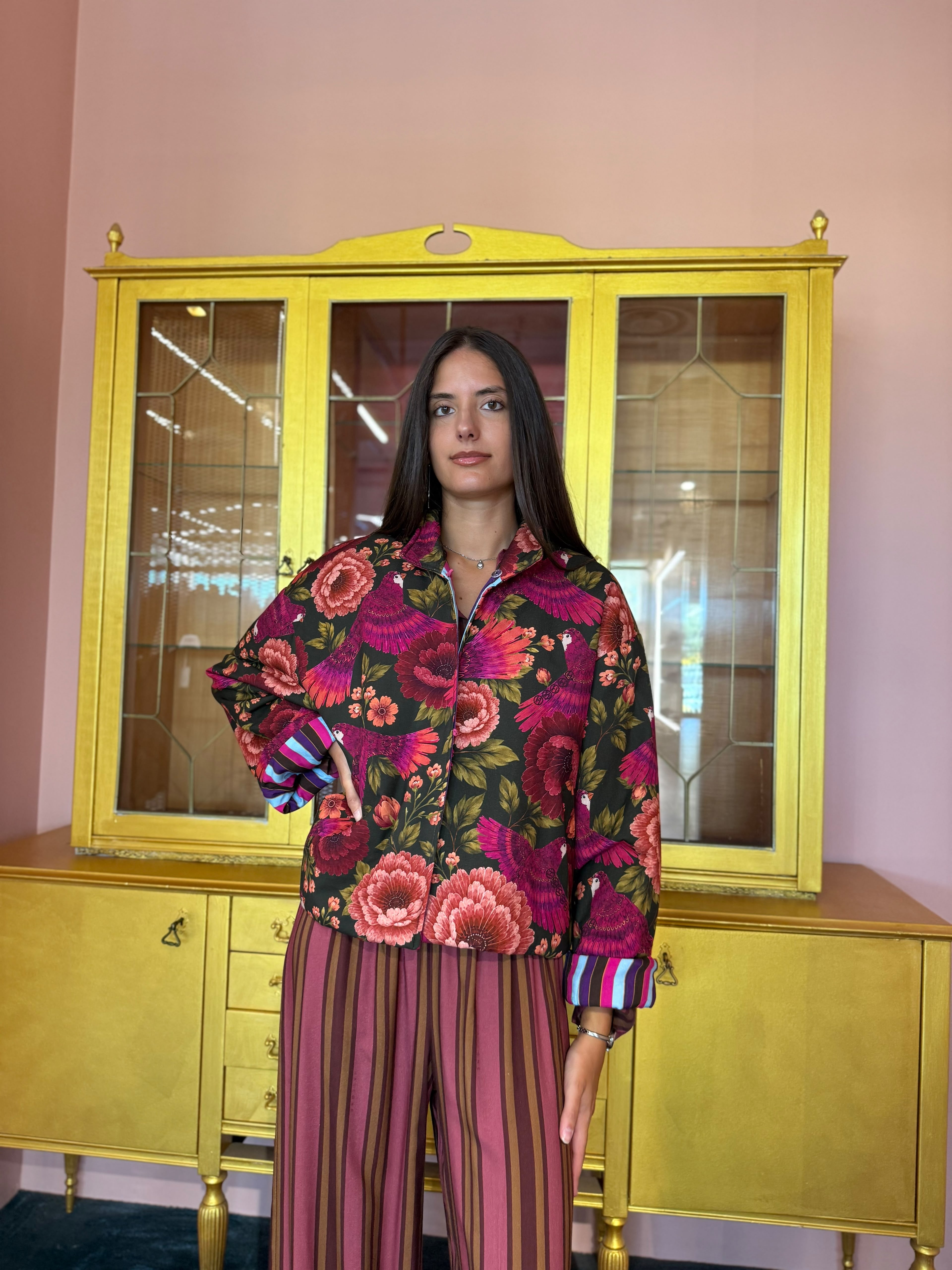 HaveOne - Nomad - Bomber con polso rigato Colibrì