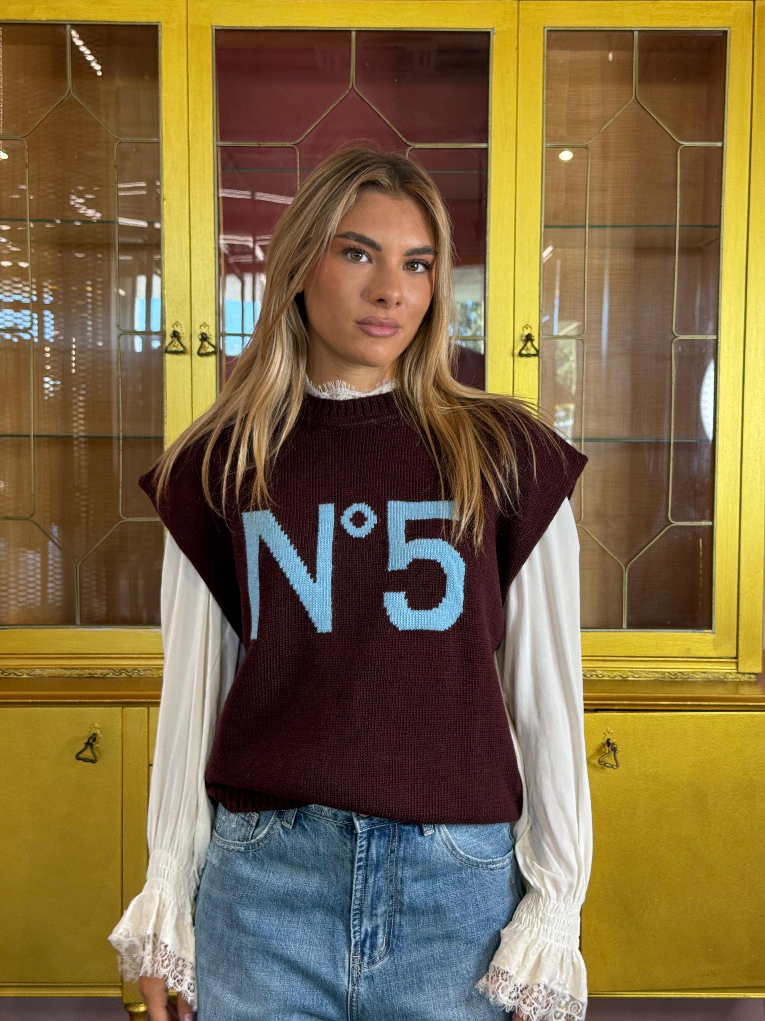 Tensione in - Gilet bordeaux Azzurro