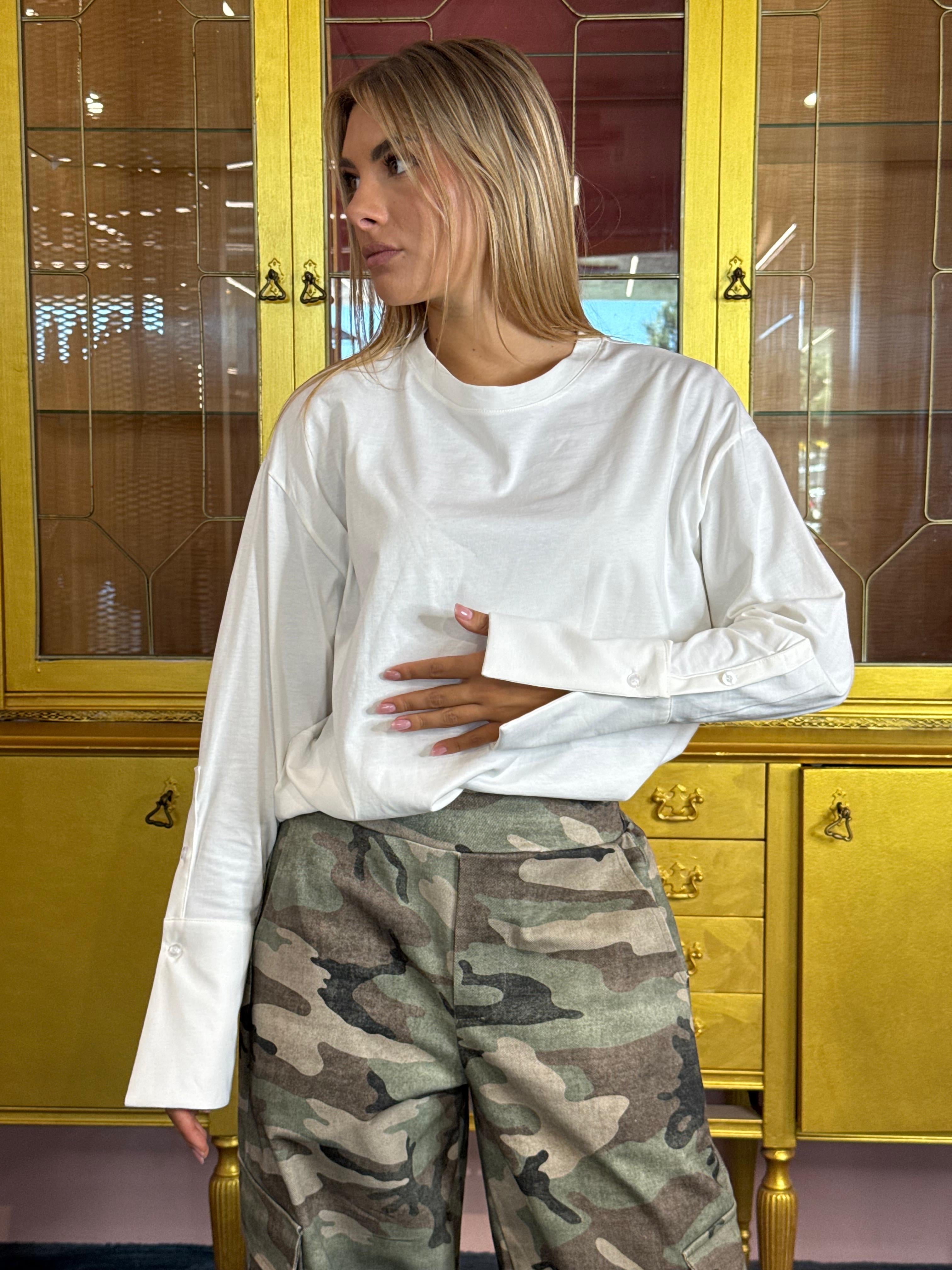 Tensione In - Maglia Panna polsi camicia-2