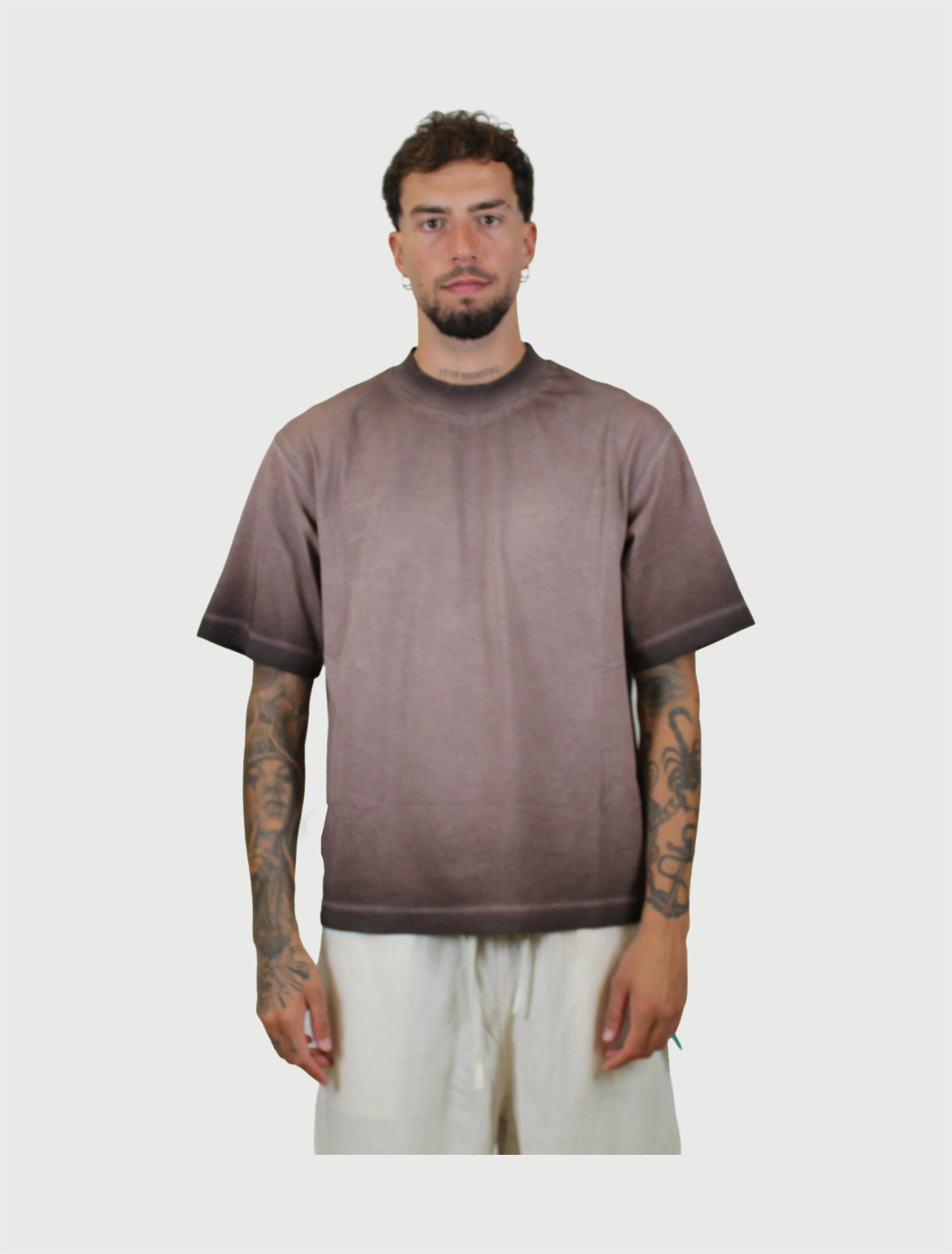 BERNA - T-Shirt Boxy Fit Caffè