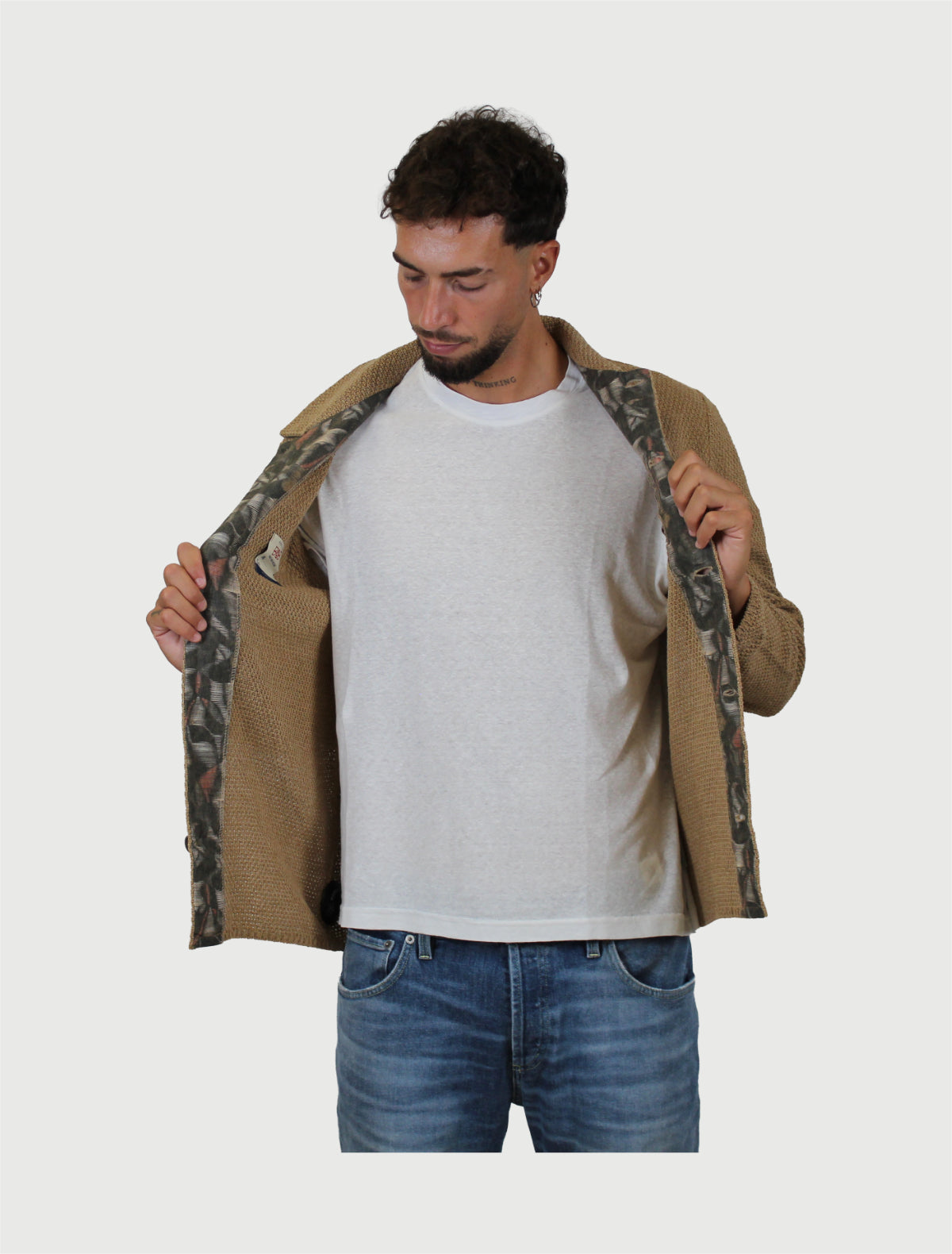 BOB - Giacca Jean color Beige-2