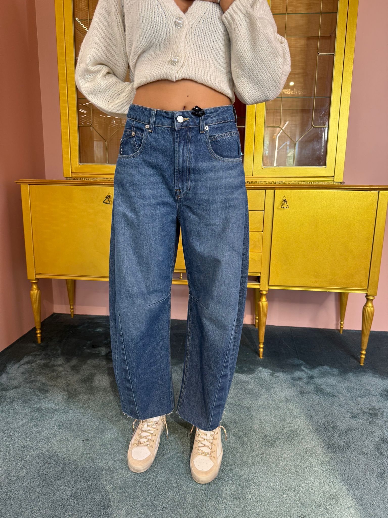 HaveOne - Pantalone Barbara Denim Blu-1