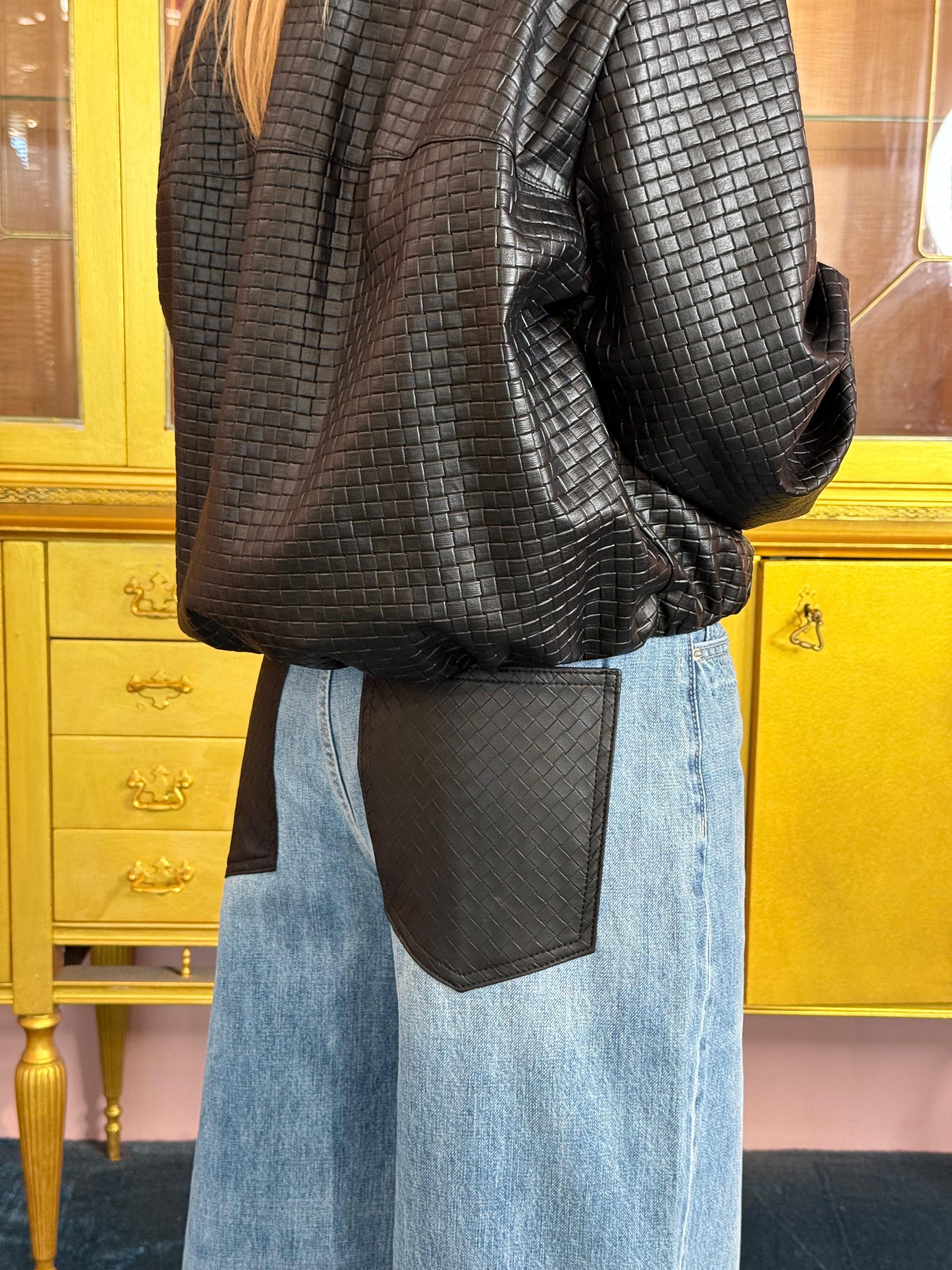 Tensione In - Pantalone Denim Tasca Intrecciata Nera-3