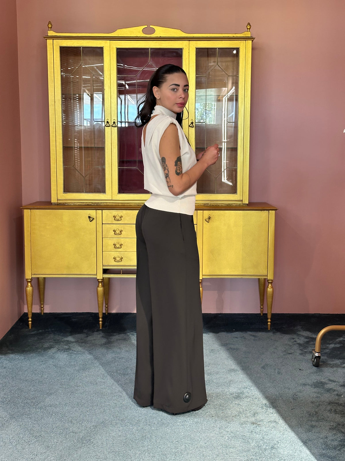 VICOLO - Top in maglia spalline - Taglia Unica-4