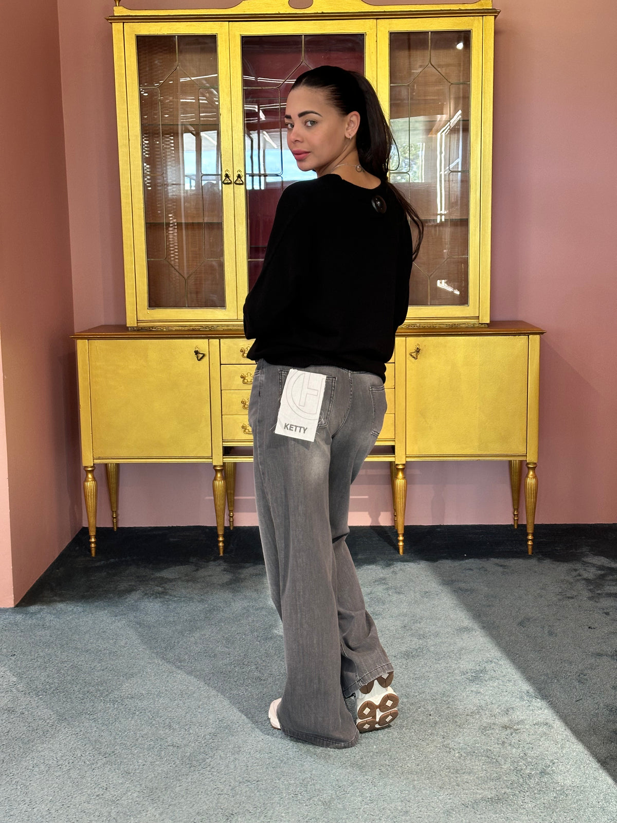 HaveOne - Pantalone Ketty Denim Grigio-3