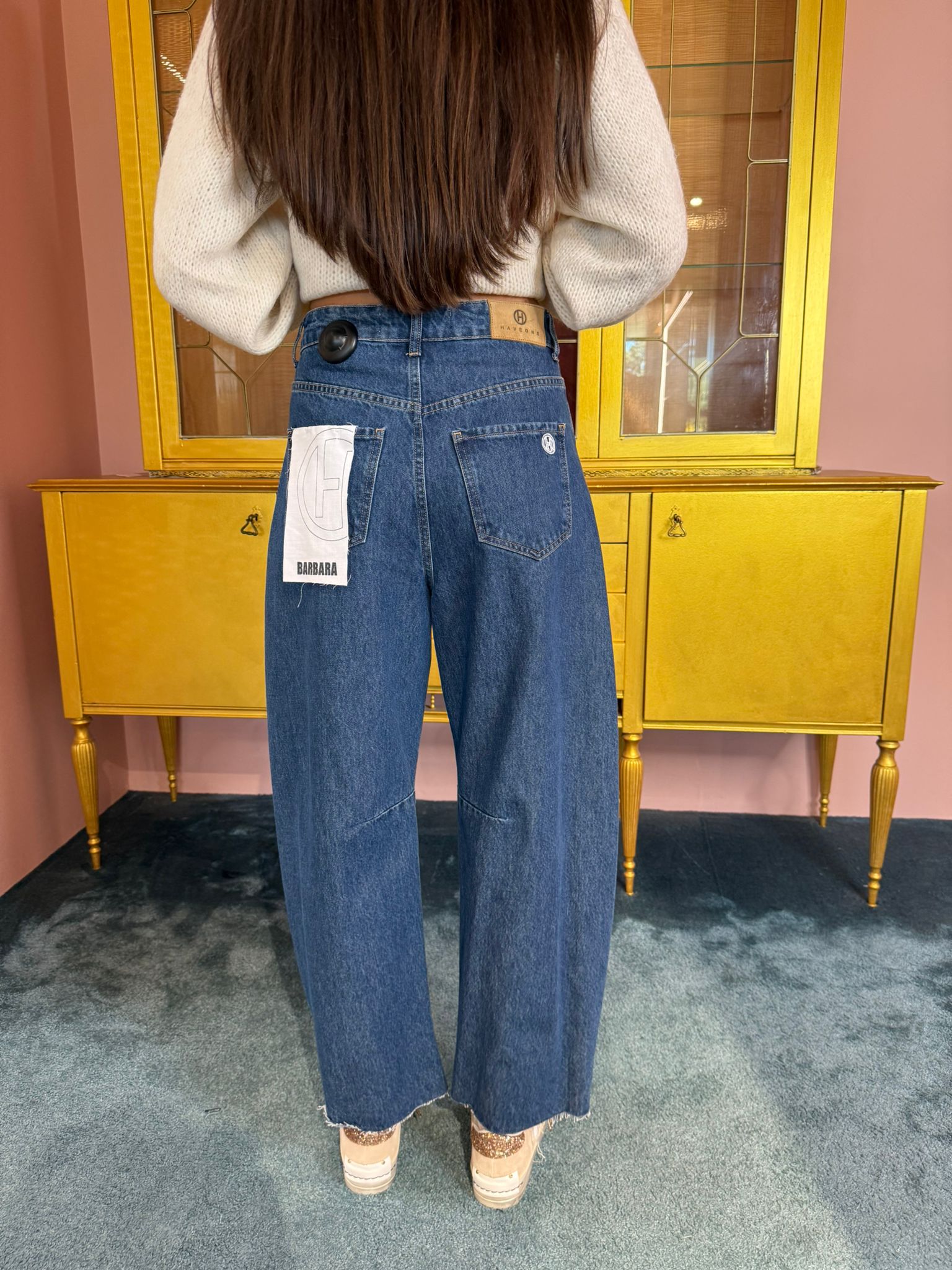 HaveOne - Pantalone Barbara Denim Blu-3