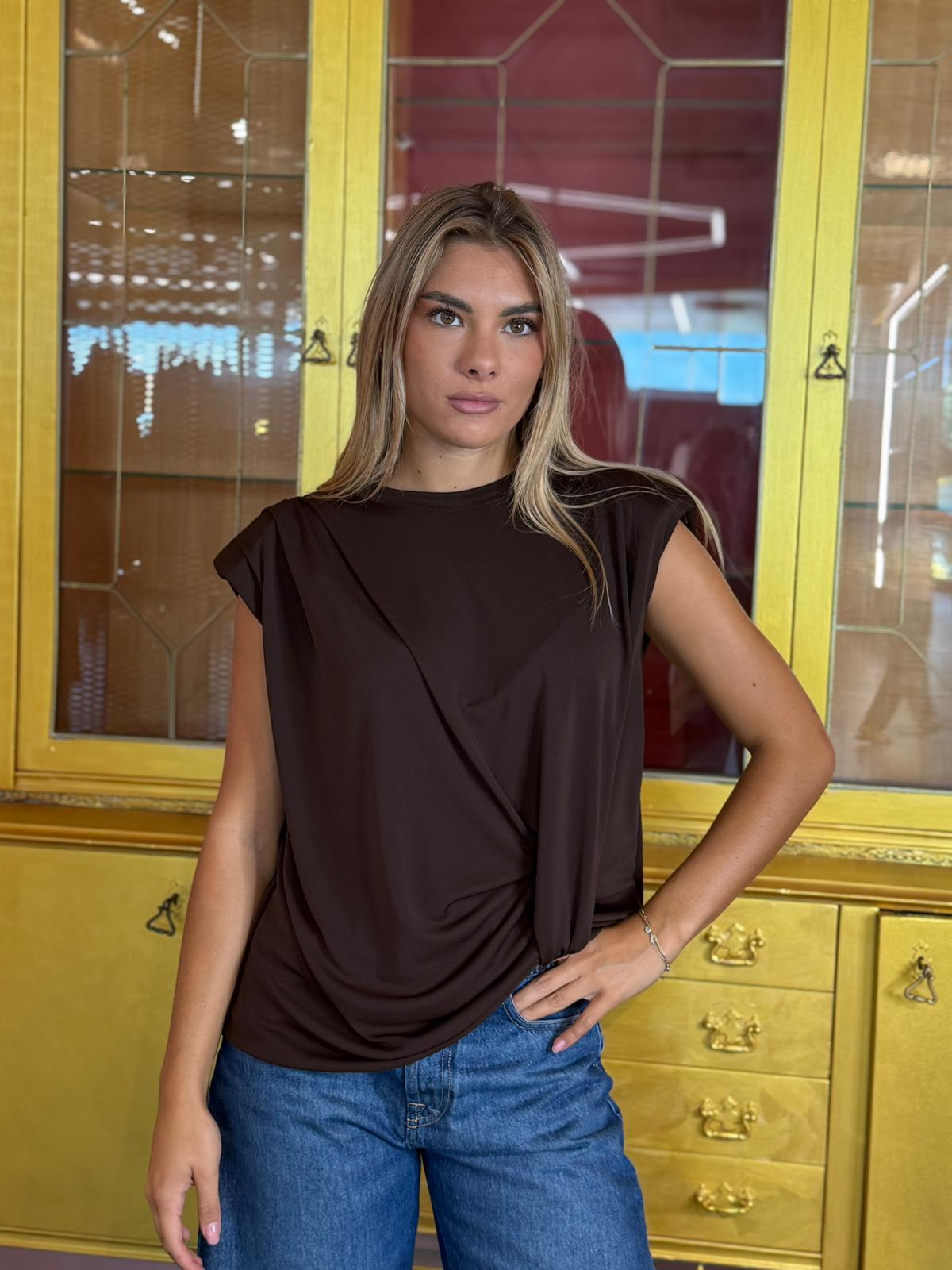 Vicolo - T-Shirt Moro Arricciatura