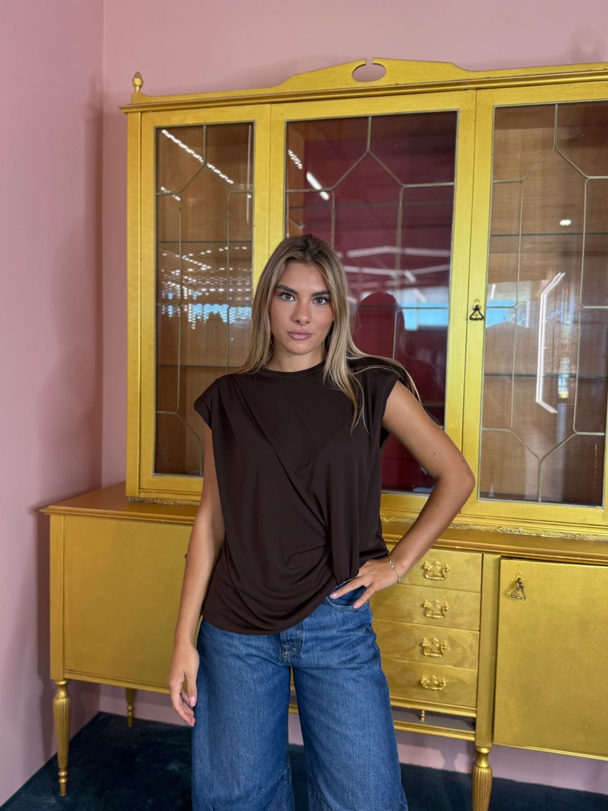 Vicolo - T-Shirt Moro Arricciatura-2