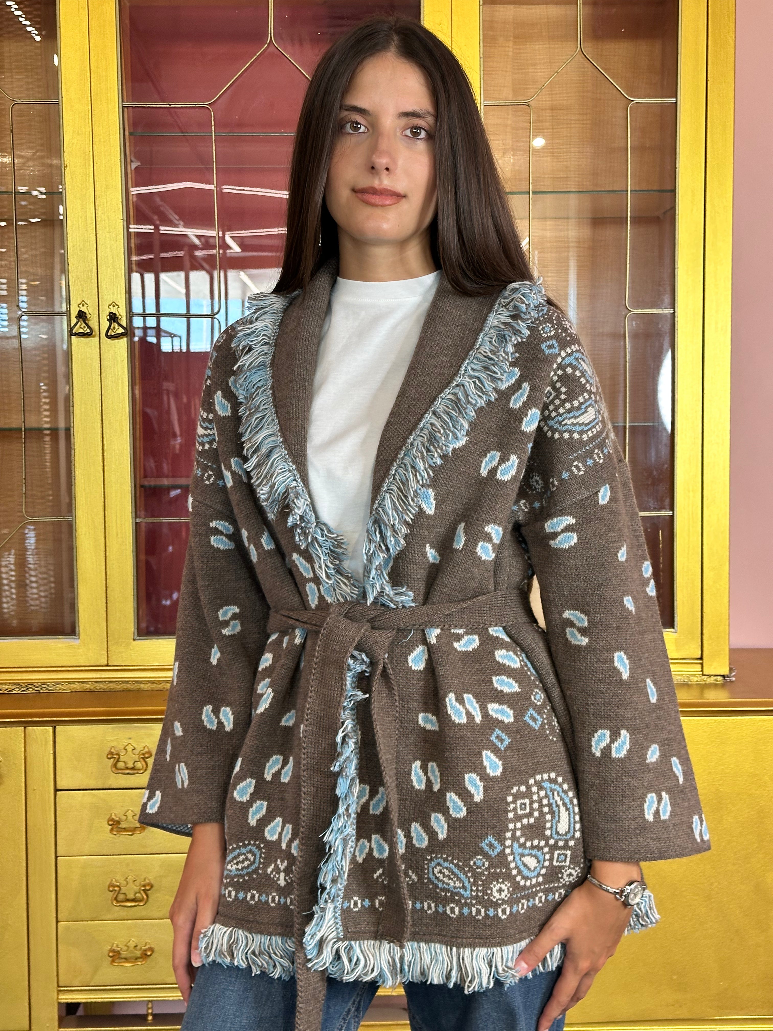 Tensione In - Cardigan Bandana Fango