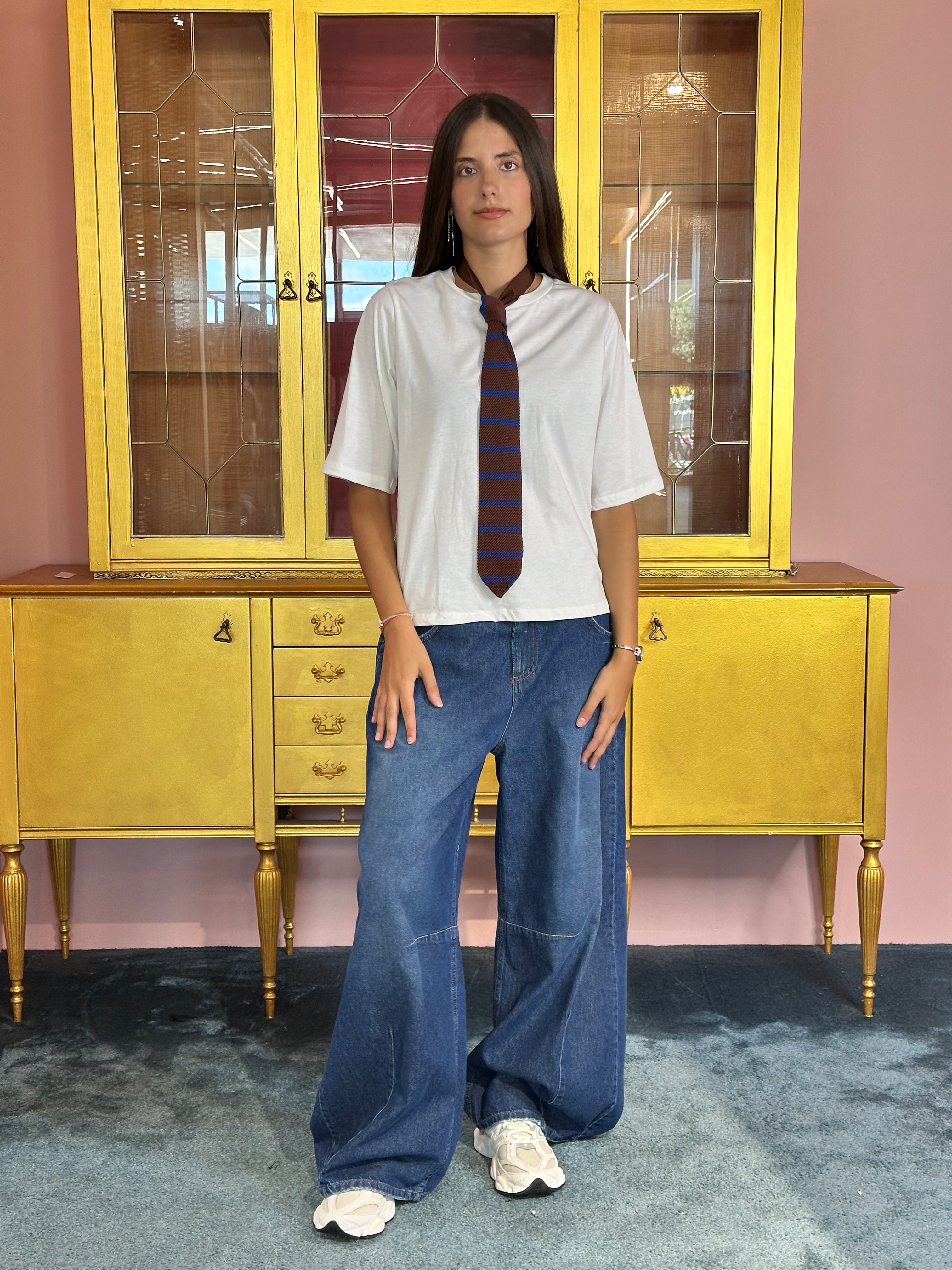 Susy Mix - T-Shirt cravatta tabacco-1