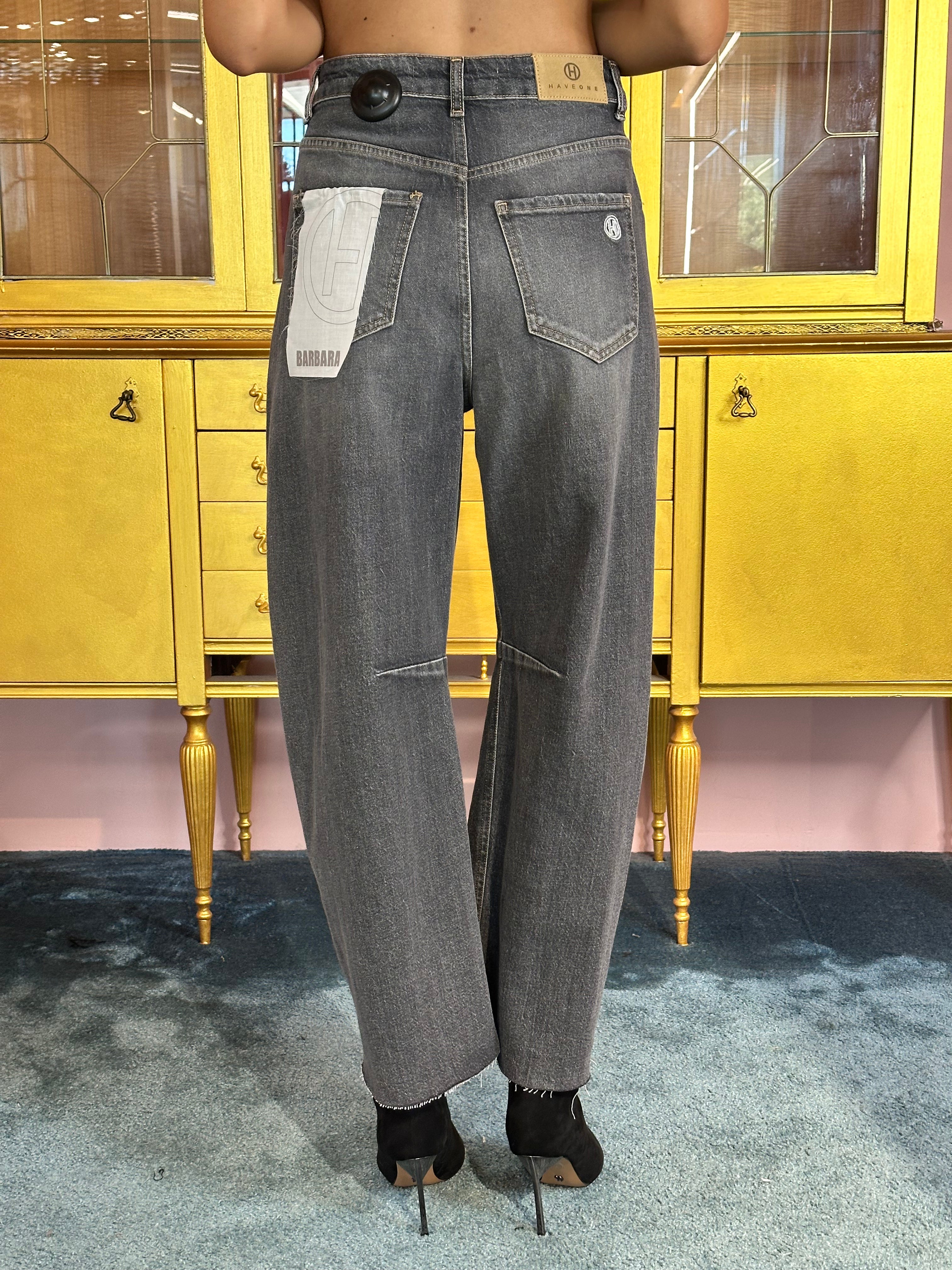 Haveone - Pantalone Barbara  Denim Grigio-3