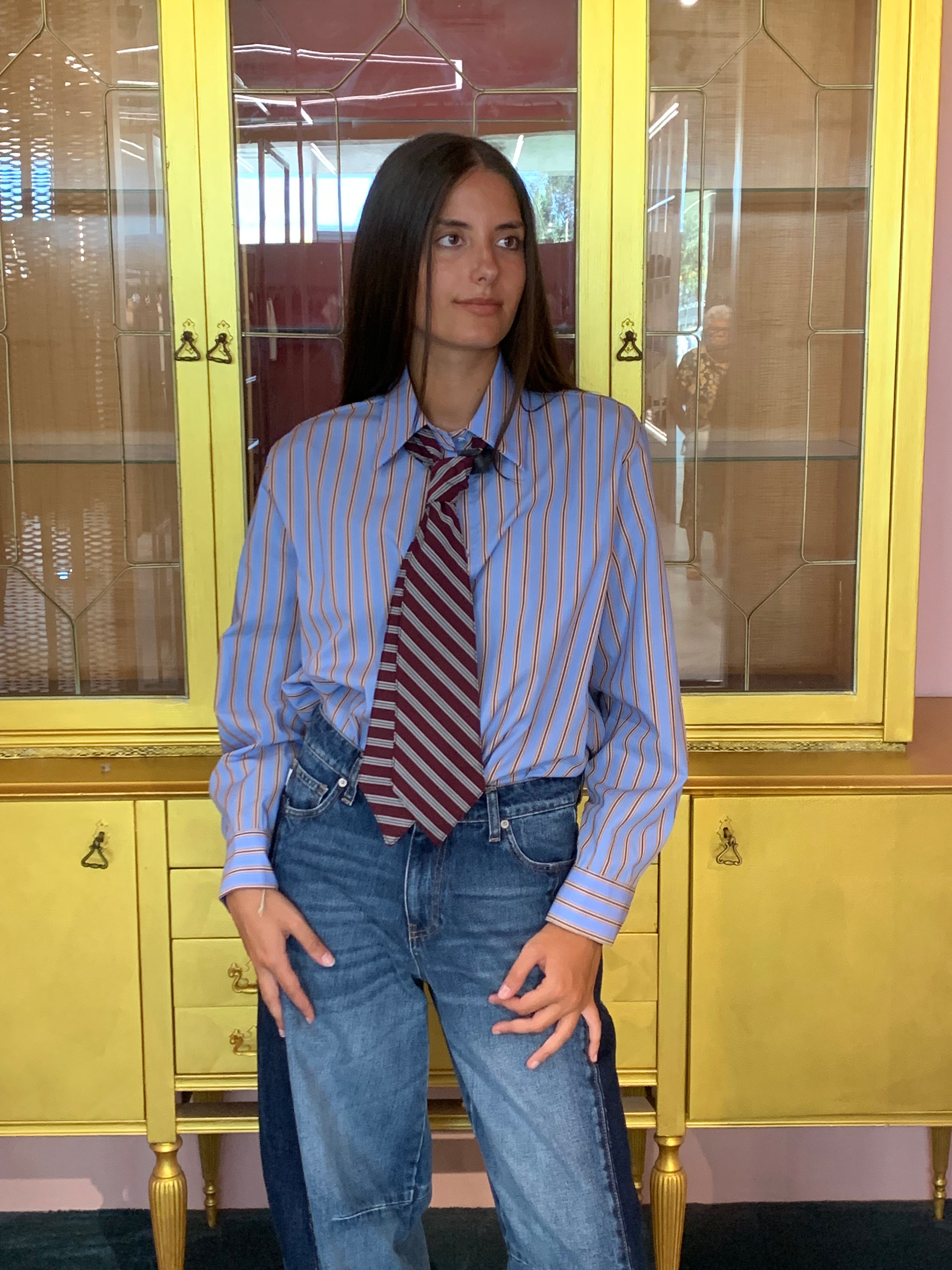 Tensione In - Camicia Blu-Bordeaux