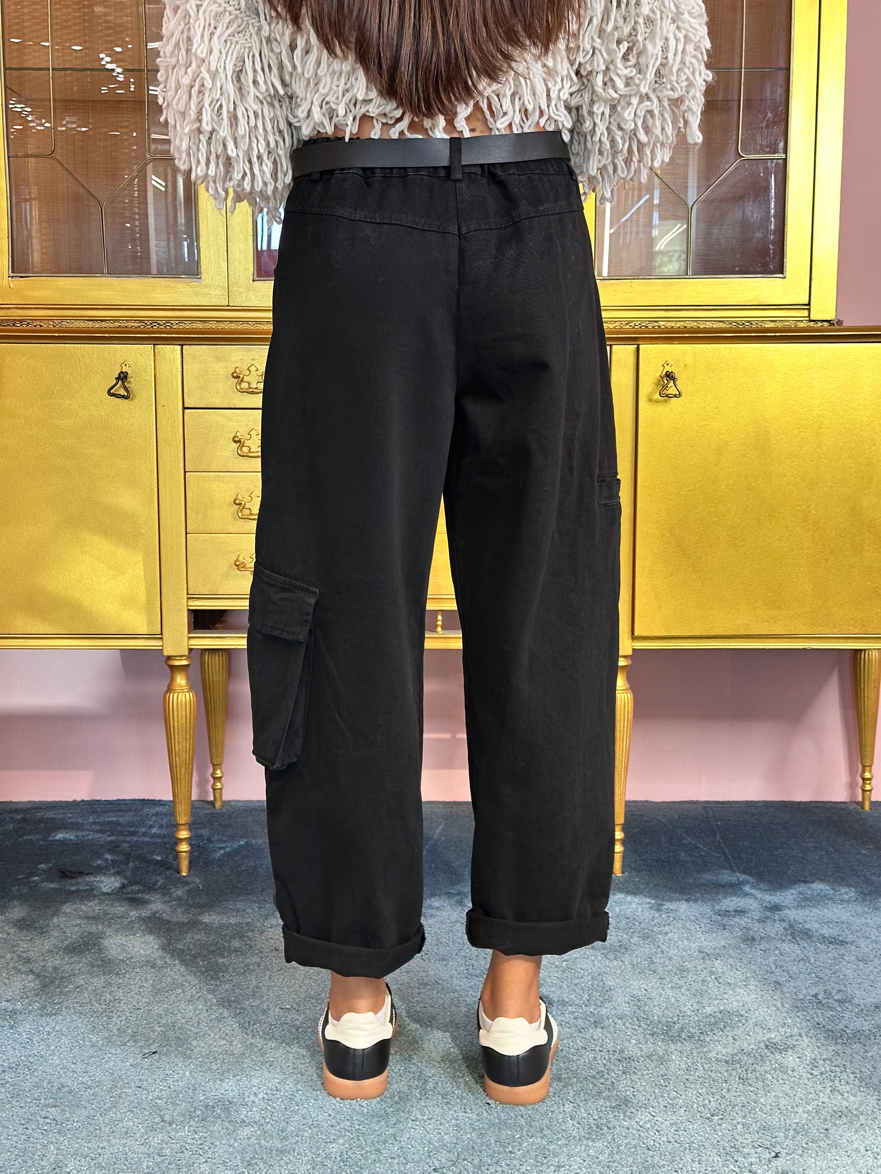 Susy Mix - Pantalone Tasconato Nero-2