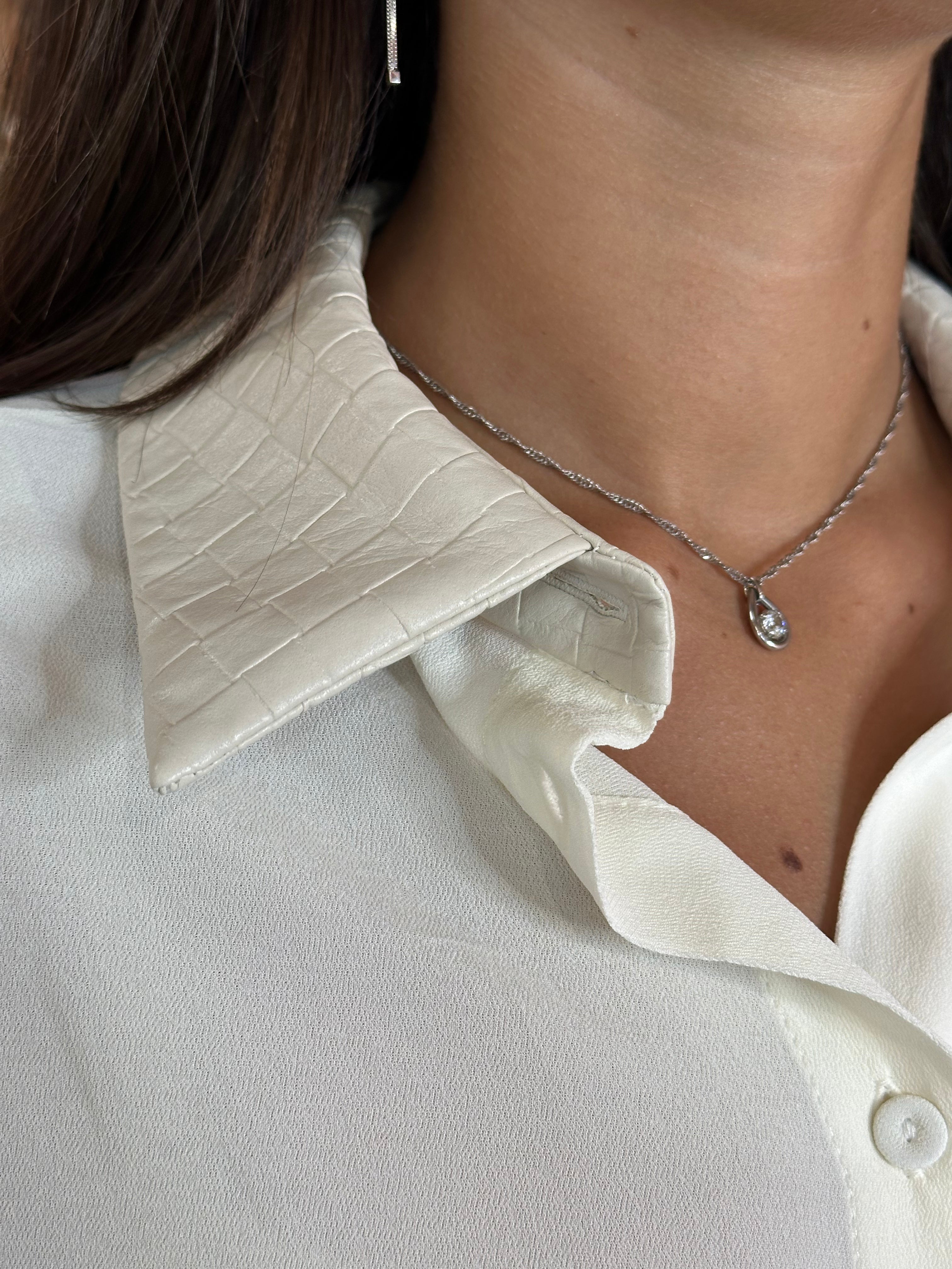 Tensione In - Camicia Burro Colletto Pelle Intrecciato-3
