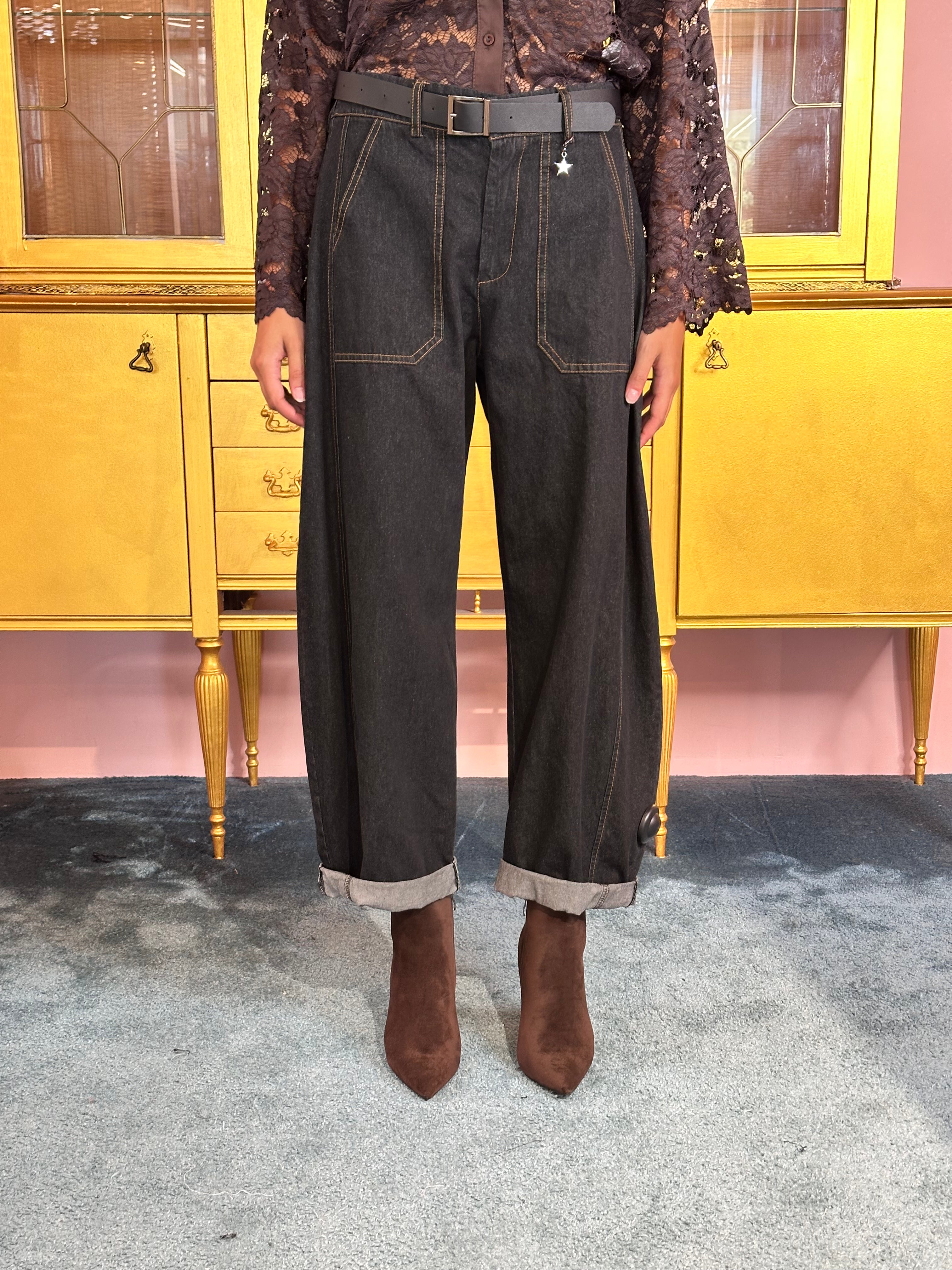 Susy Mix - Pantalone Stellina Denim Nero