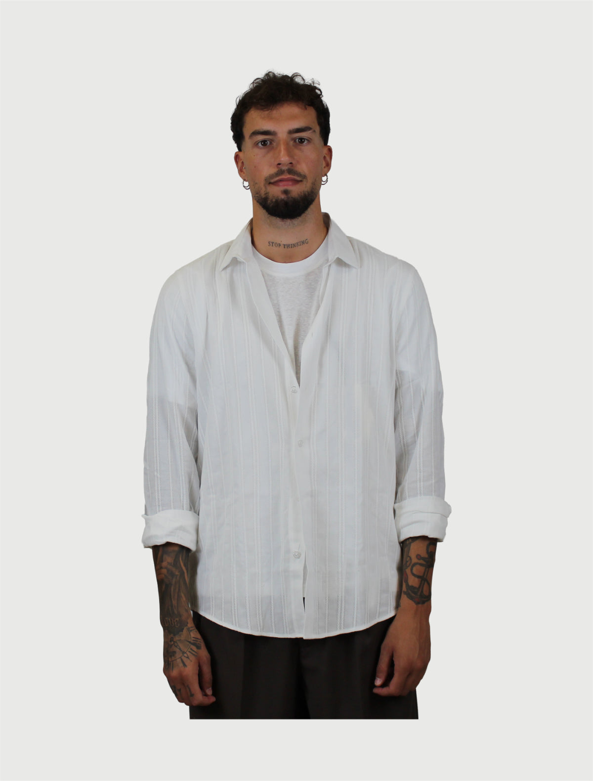 MARKUP - Camicia Collo Francese Cotone Bianco