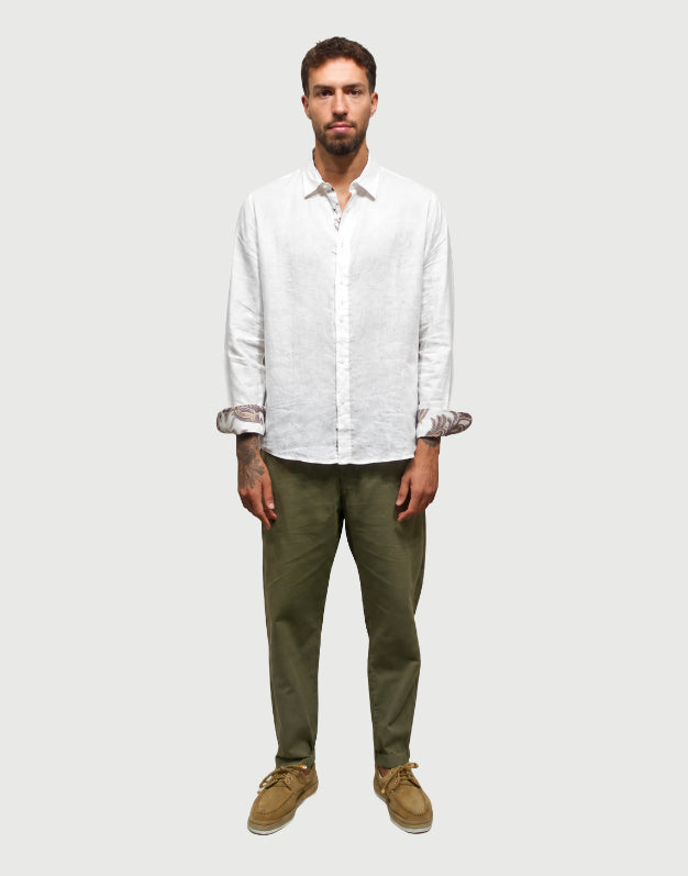 SEINSE -  Camicia Bianca con motivi floreali-3