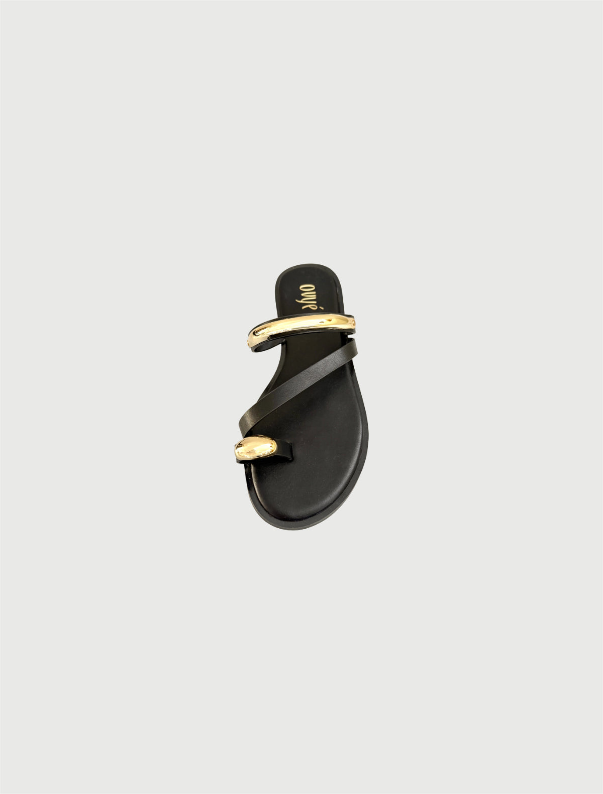 OVYÉ Ciabatta In Pelle Accessori Oro NERO-2