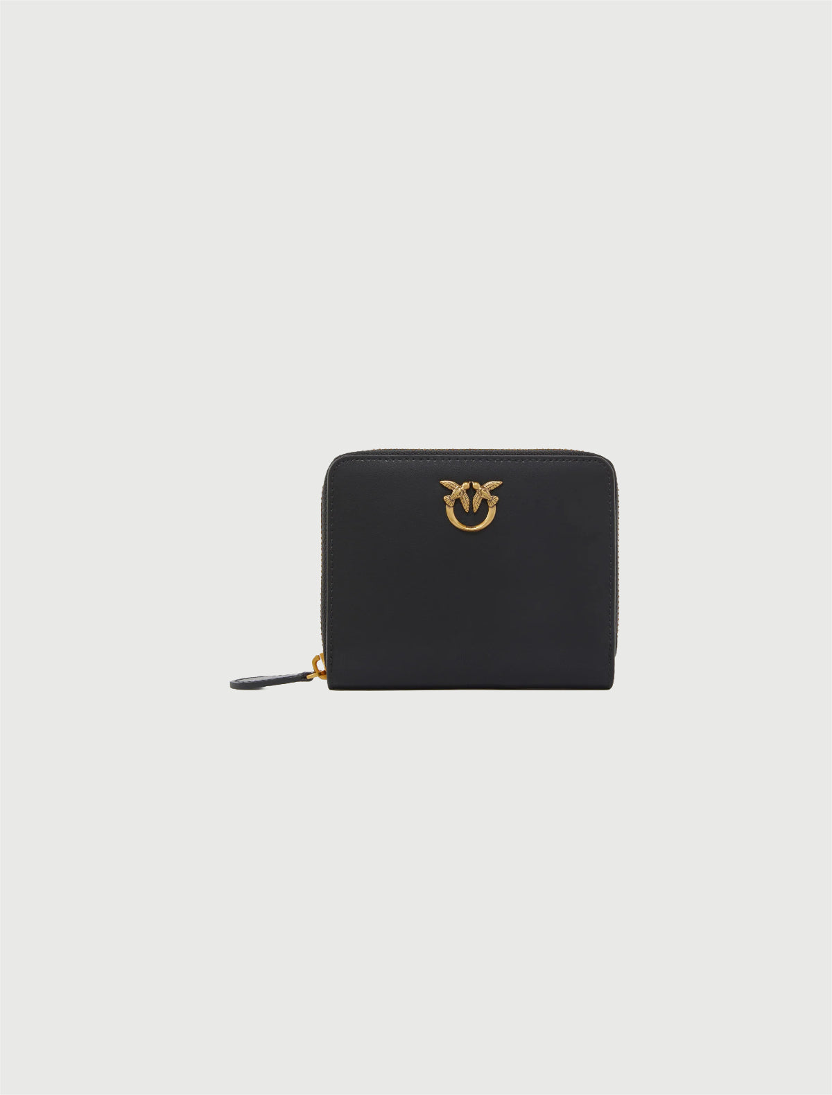 Pinko - Portafoglio quadrato zip-around in pelle Nero-Oro