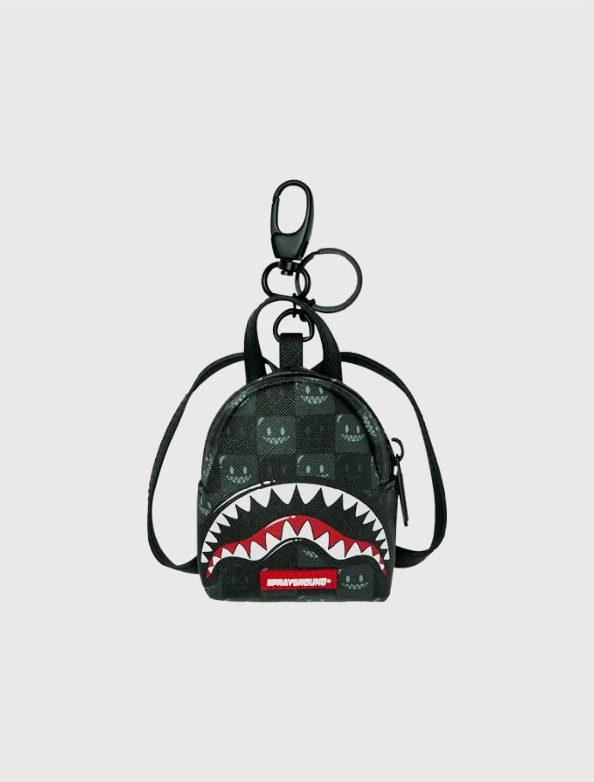 SPRAYGROUND - 910K9317NSZ SHARKS IN PARIS WTF BUBBLY BLACK CHECK KEYCHAIN-1