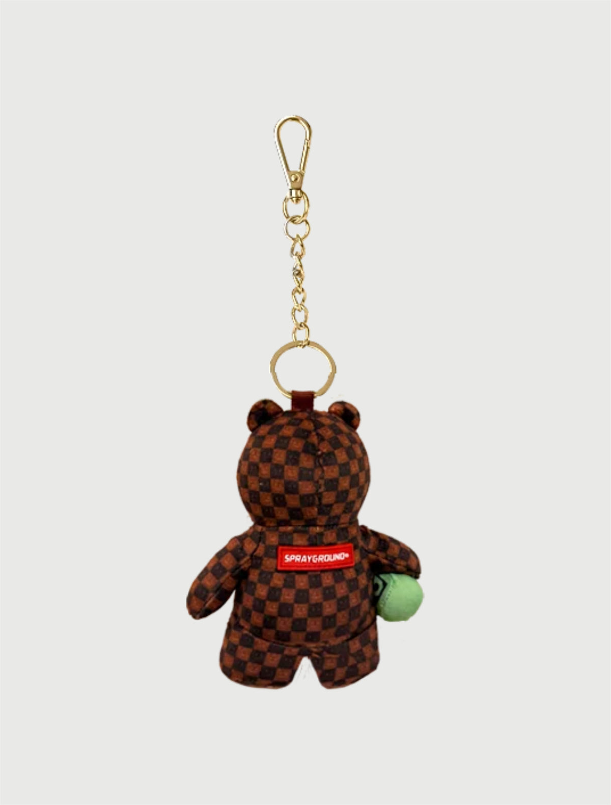 SPRAYGROUND - 910K9594NSZ SIP WTF BUBBLY BROWN CHECK BEAR KEYCHAIN-3