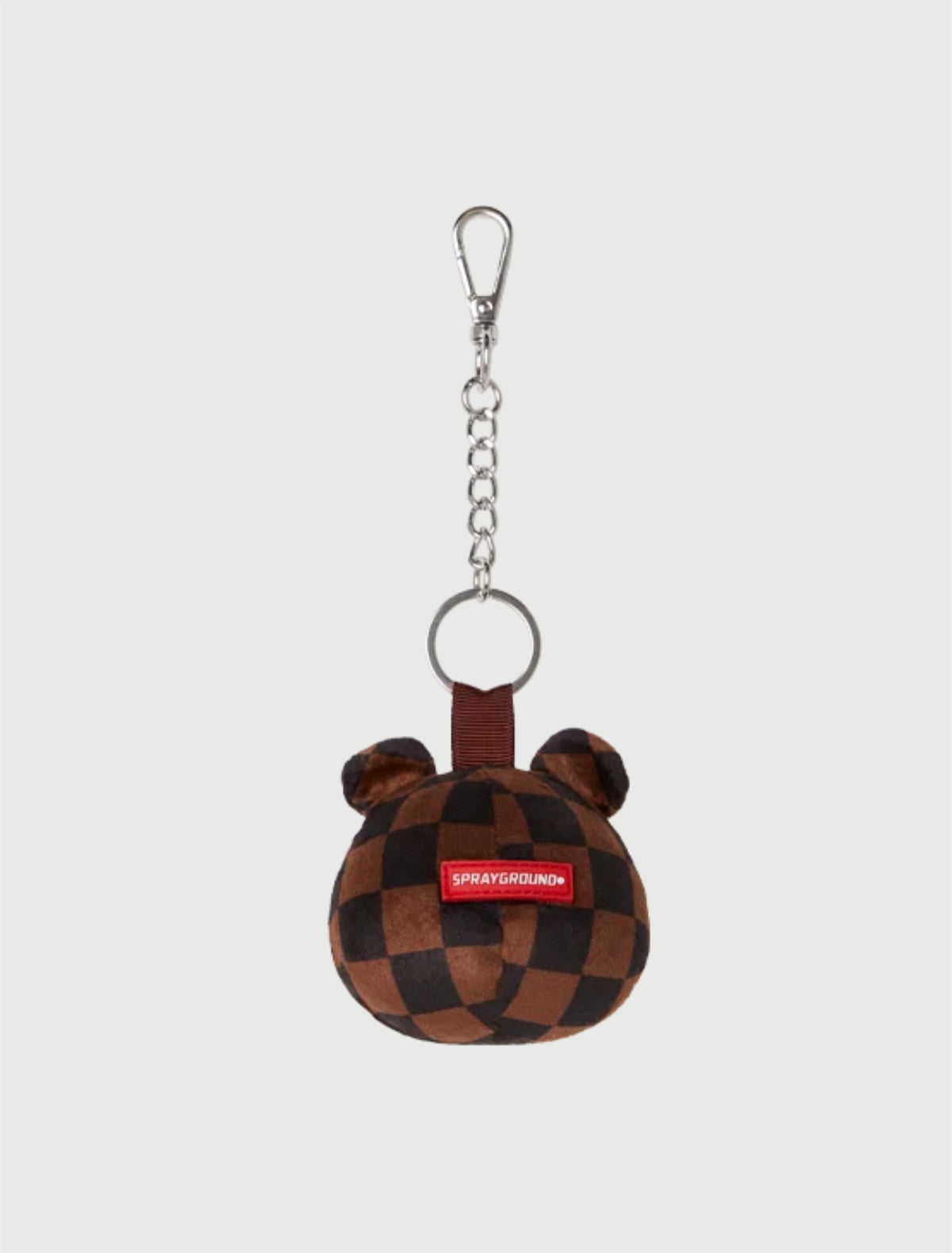 SPRAYGROUND - 910Z714NSZ BROWN CHECKER BEAR HEAD KEYCHAIN-2