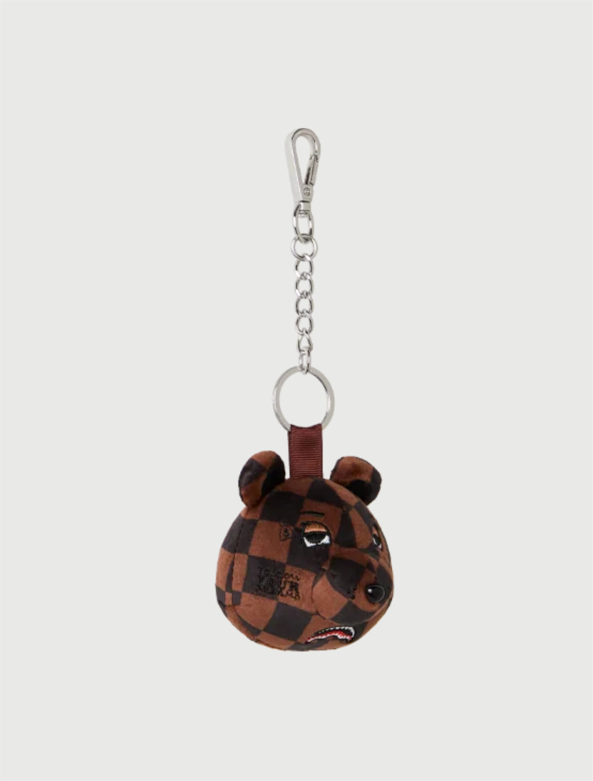 SPRAYGROUND - 910Z714NSZ BROWN CHECKER BEAR HEAD KEYCHAIN-3