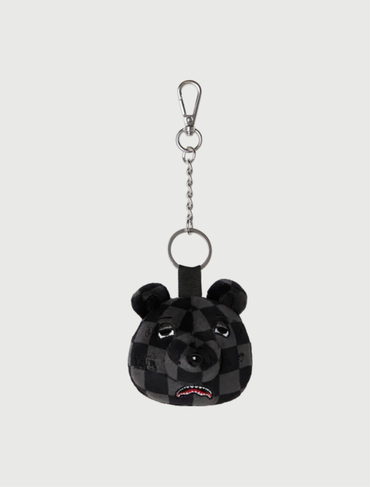 SPRAYGROUND - 910Z715NSZ GREY CHECKER BEAR HEAD KEYCHAIN-1