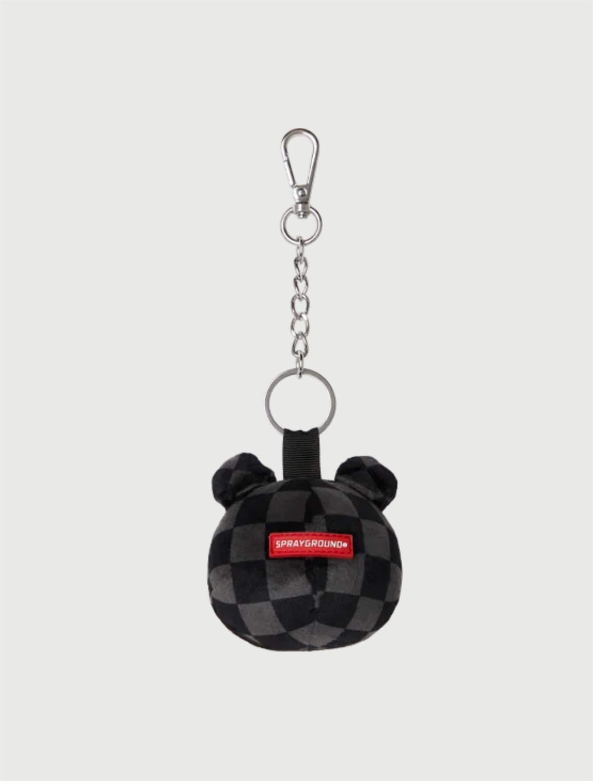 SPRAYGROUND - 910Z715NSZ GREY CHECKER BEAR HEAD KEYCHAIN-3