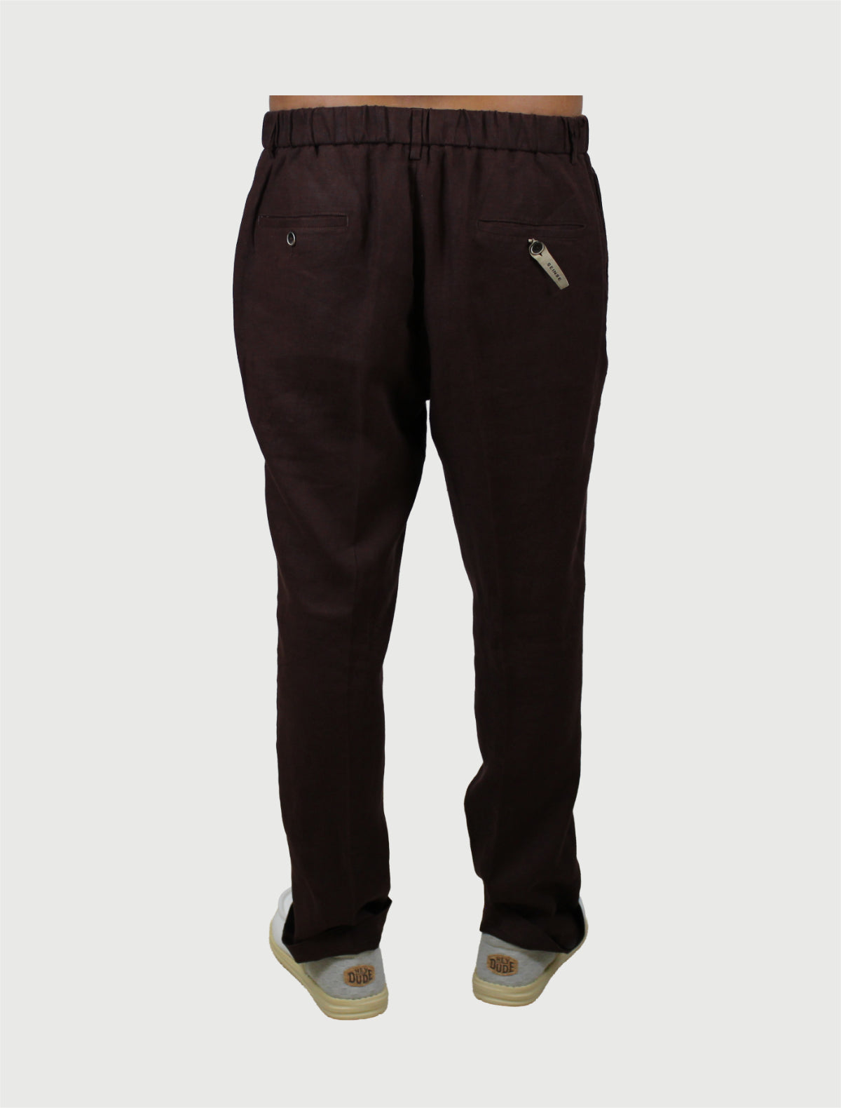 Seinse - Pantalone in Lino con elastico color Moka-2