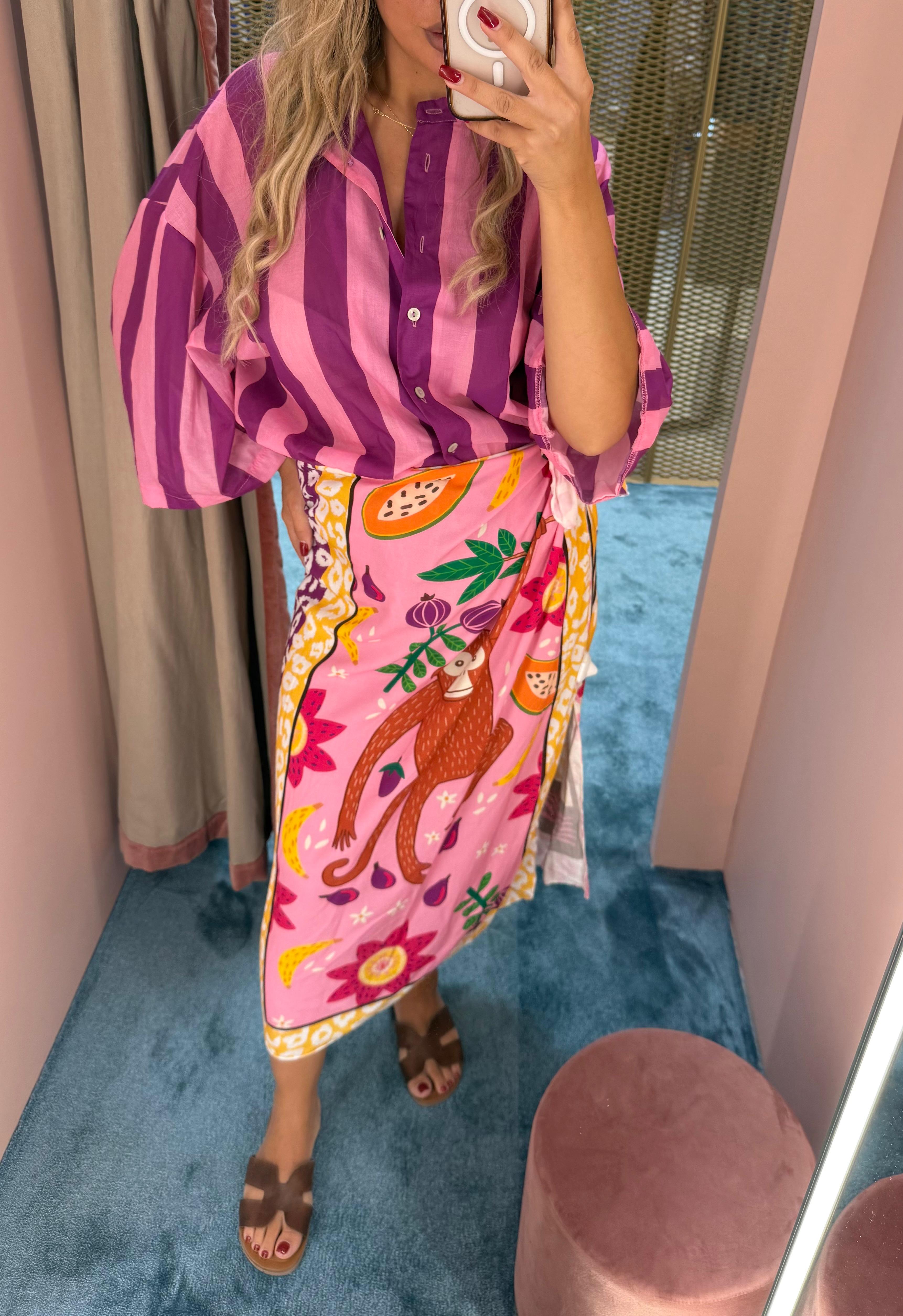 Tensione In - Camicia a Righe Rosa-Fuxia-2
