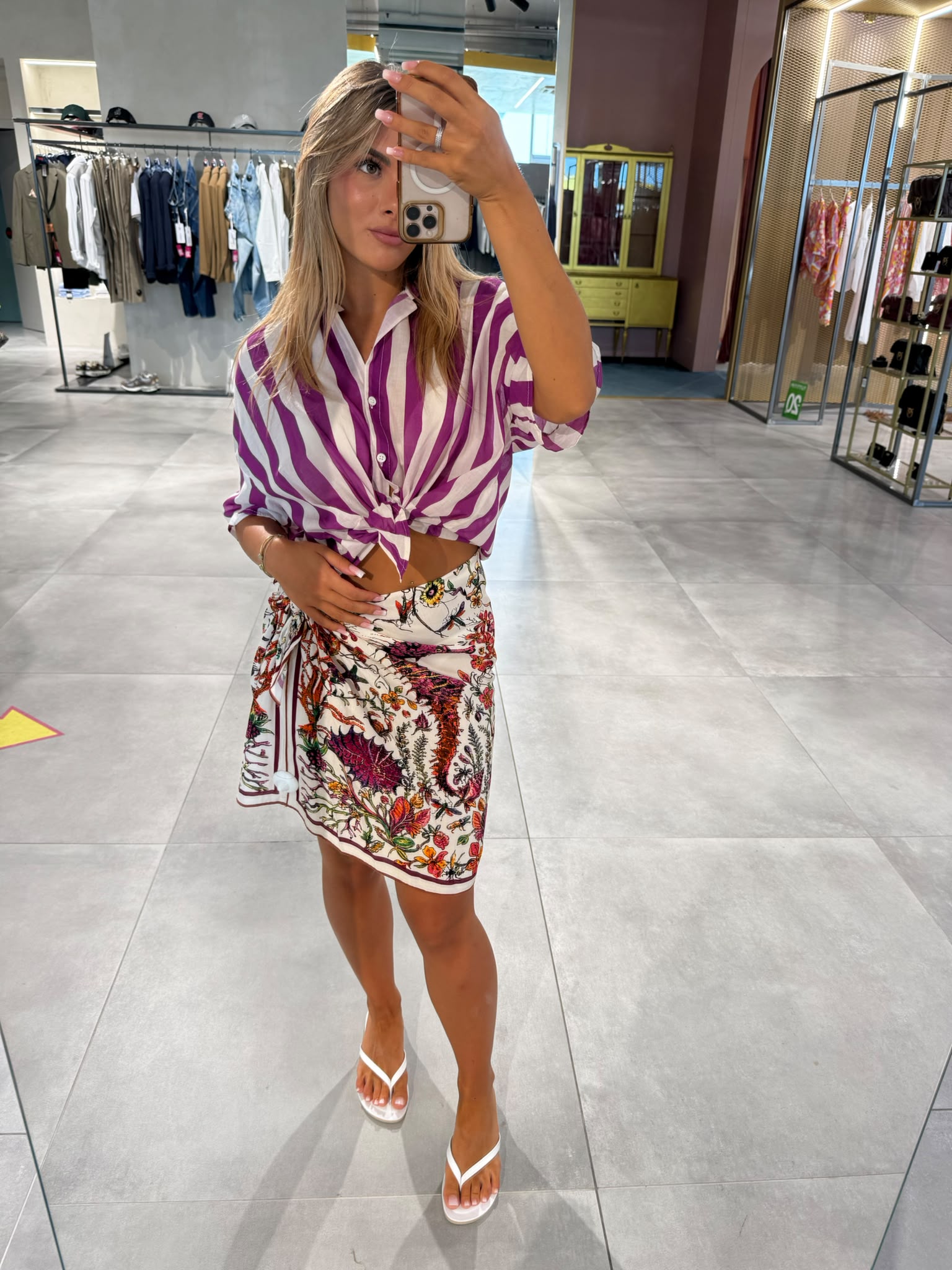 Tensione In - Gonna Corta Foulard Fuxia-1