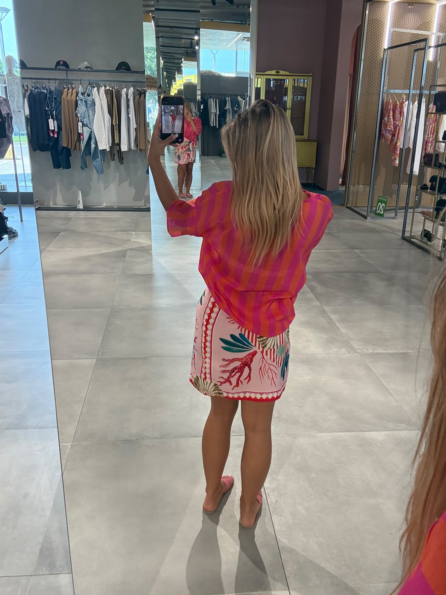 VICOLO - Top a Righe Arancio Fuxia-2