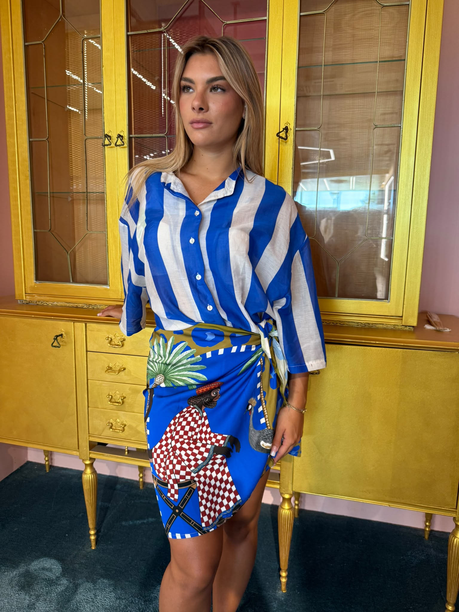 Tensione In - Camicia Maxi Righe Blu-1