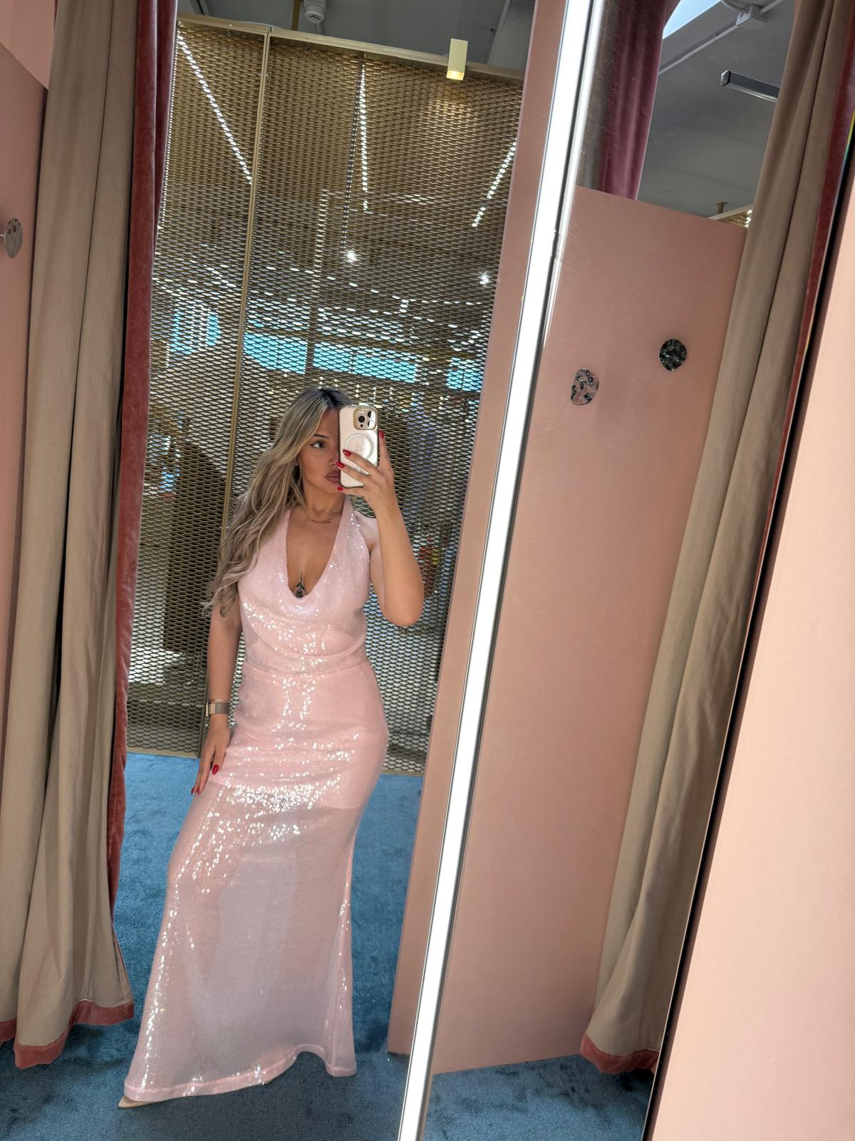 Lumina - Vestito Paillette Rosa-2