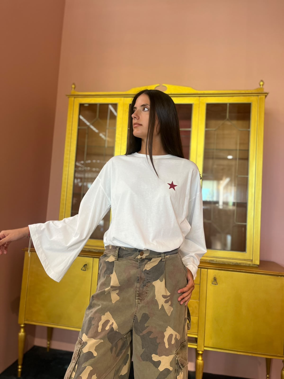 Vicolo - T-Shirt Naturale Stampa Good Days Club Rosso