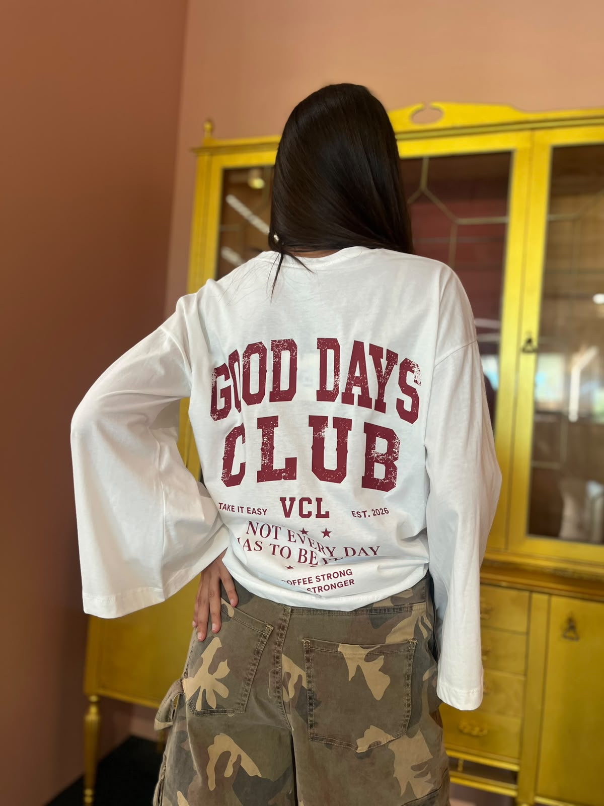 Vicolo - T-Shirt Naturale Stampa Good Days Club Rosso-2