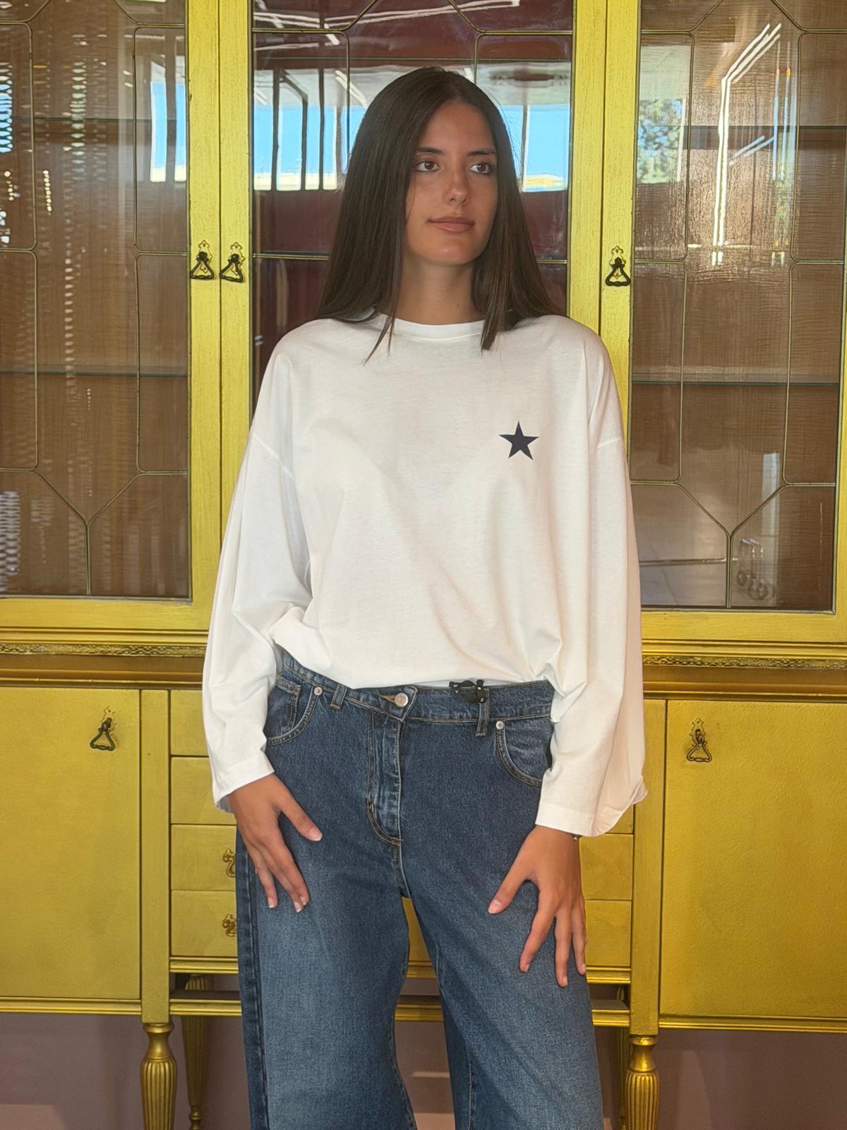 Vicolo - T-Shirt Naturale Stampa Good Days Club Blu-3